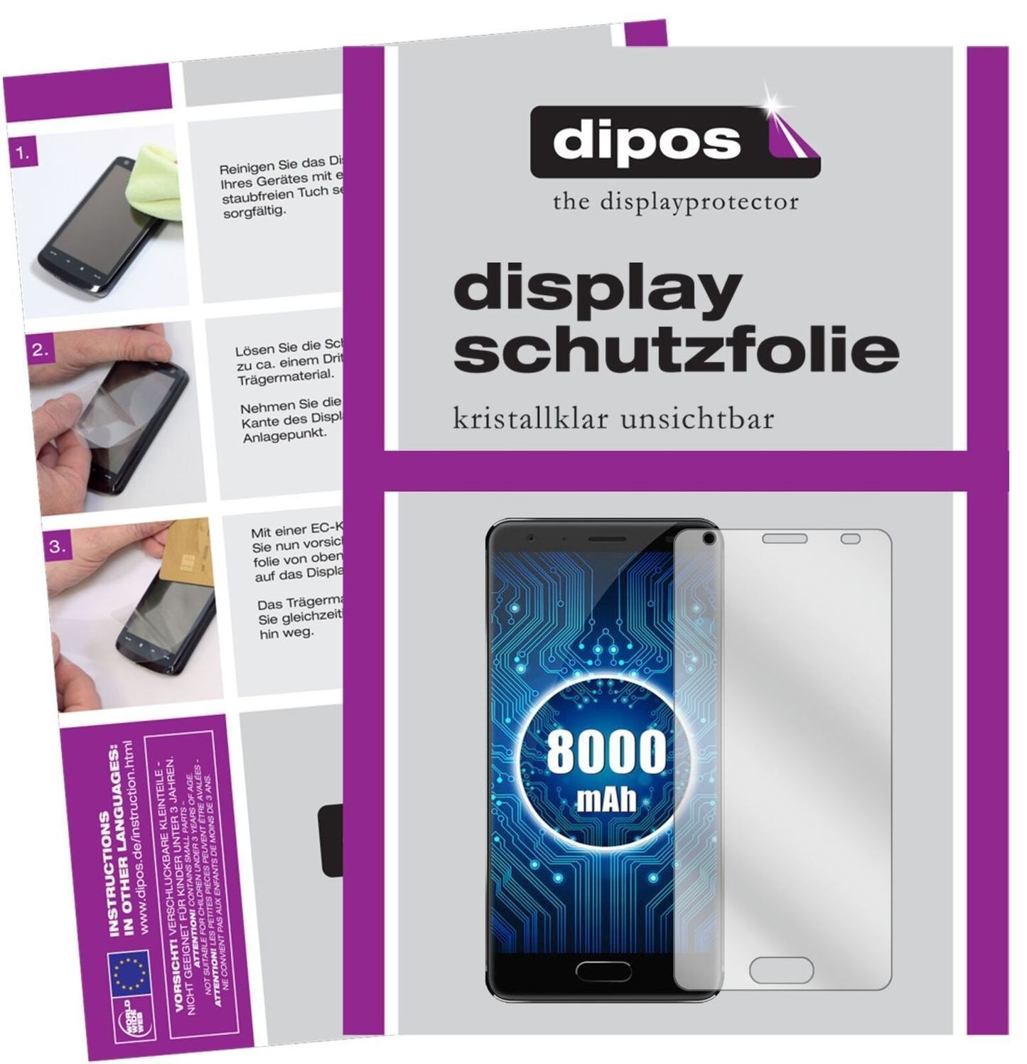 1x Schutzfolie klar für Oukitel K8000 Display-Schu (2)
