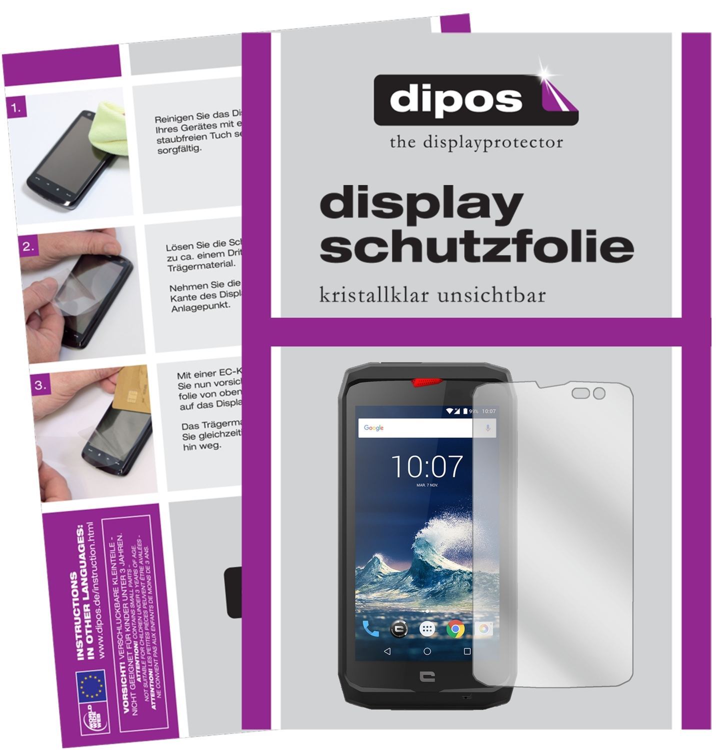 2x Schutzfolie klar für Crosscall Action-X3 Displa (1)