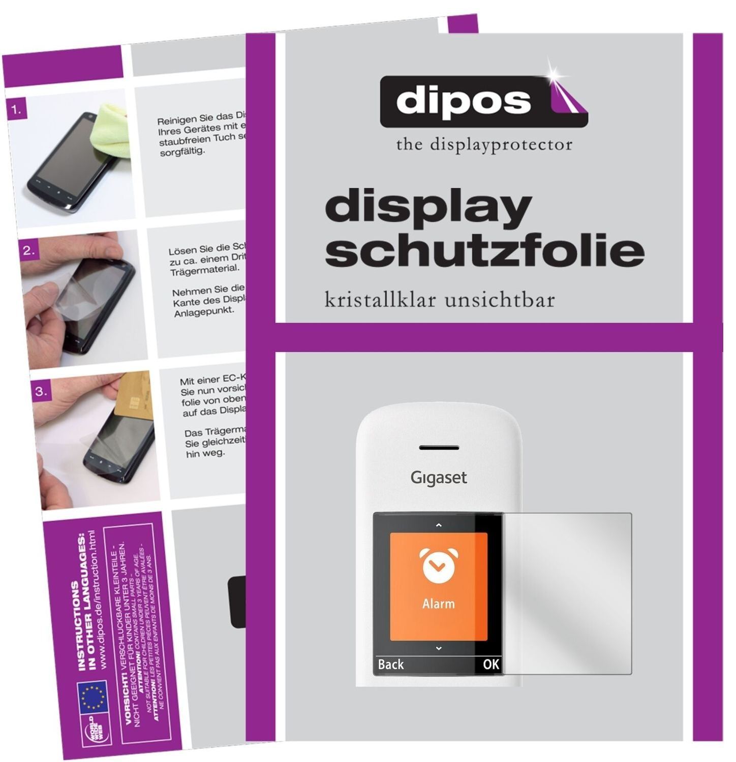 5x Schutzfolie klar für Gigaset E370 / E370A Displ (2)