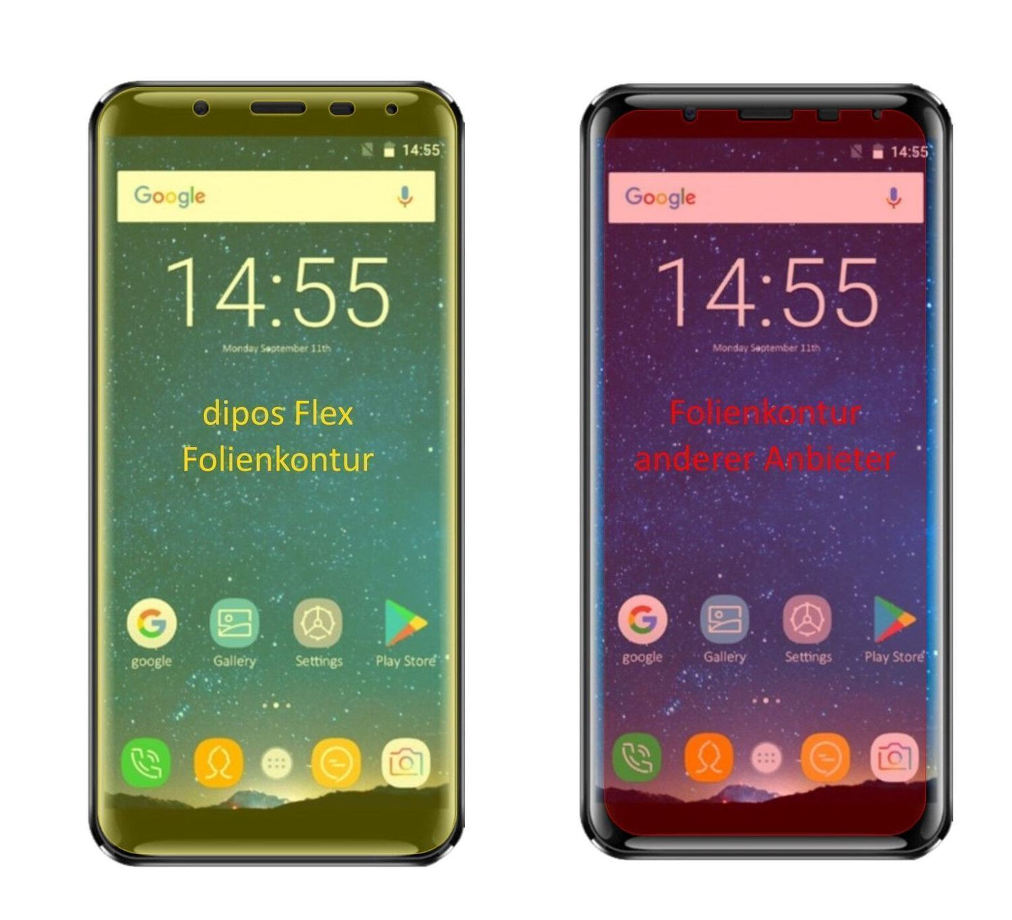 2x 3D Full Cover Schutzfolie für Oukitel K5000 (3)