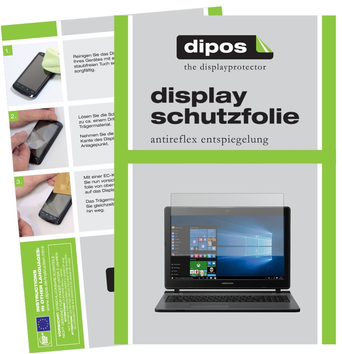 2x Schutzfolie matt für Medion Akoya P6678 Display (1)