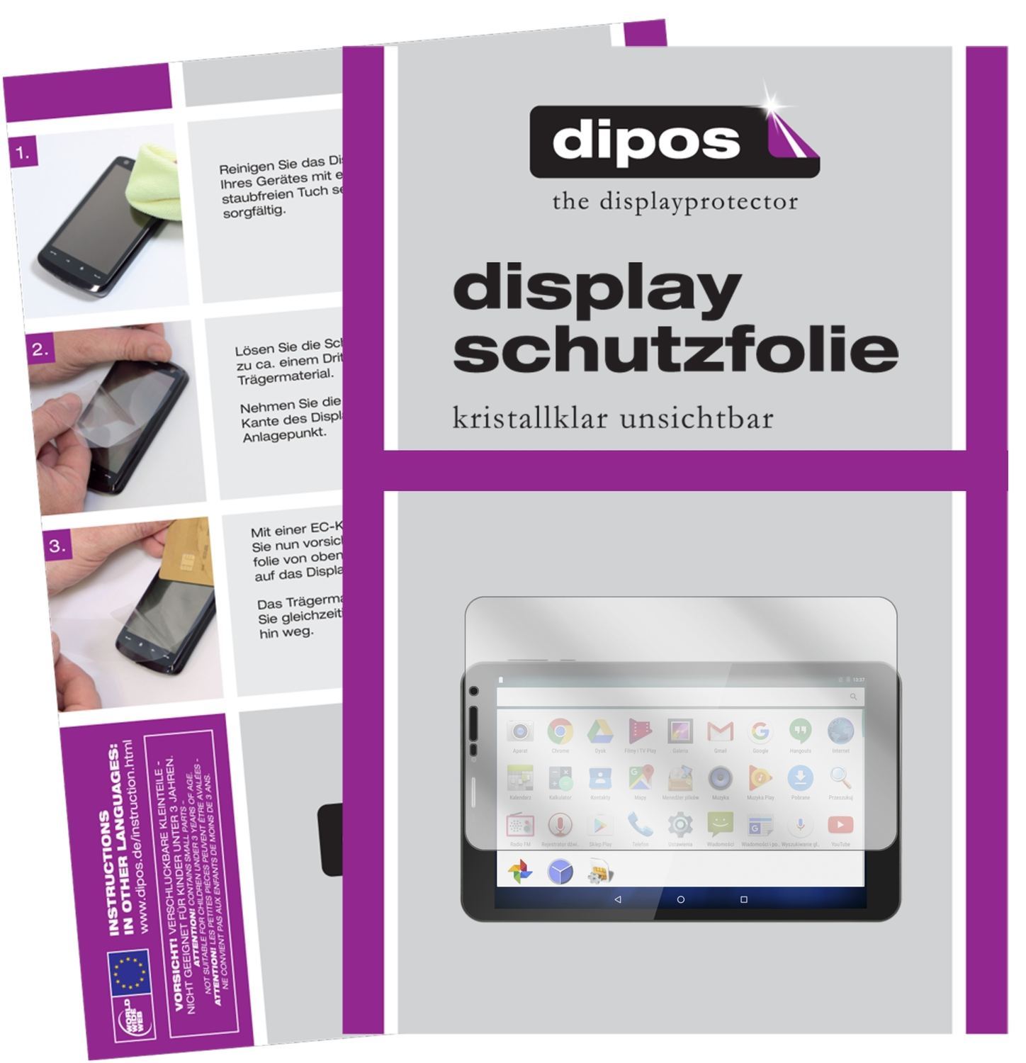 2x Schutzfolie klar für Krüger&Matz KM0804.1 Displ (1)