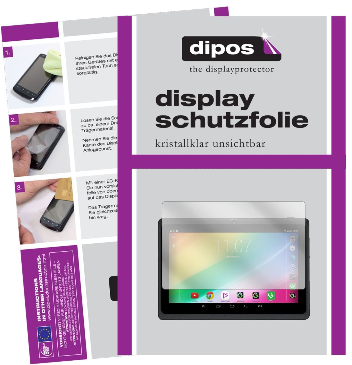 1x Schutzfolie klar für iRULU eXpro 3 Display-Schu (2)