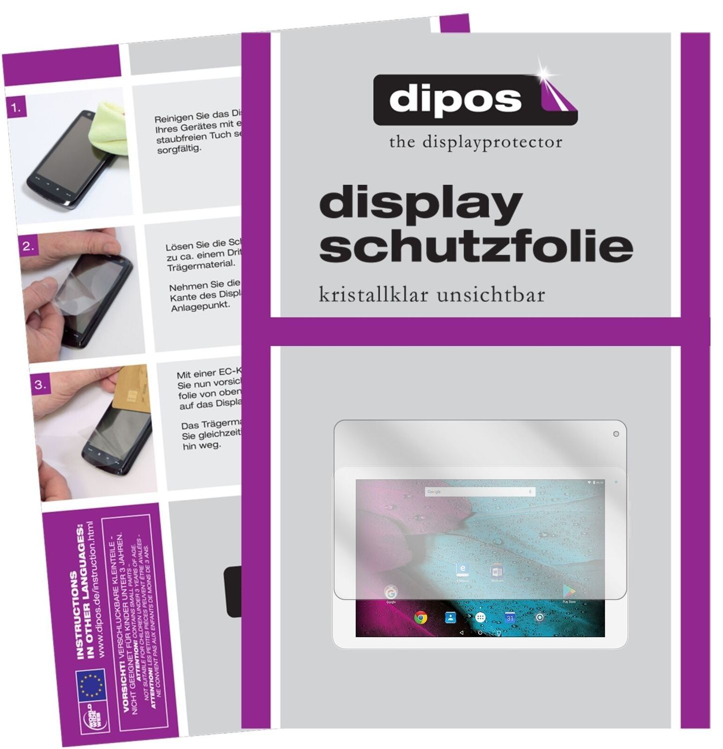 1x Schutzfolie klar für Odys PACE 10 Display-Schut (2)