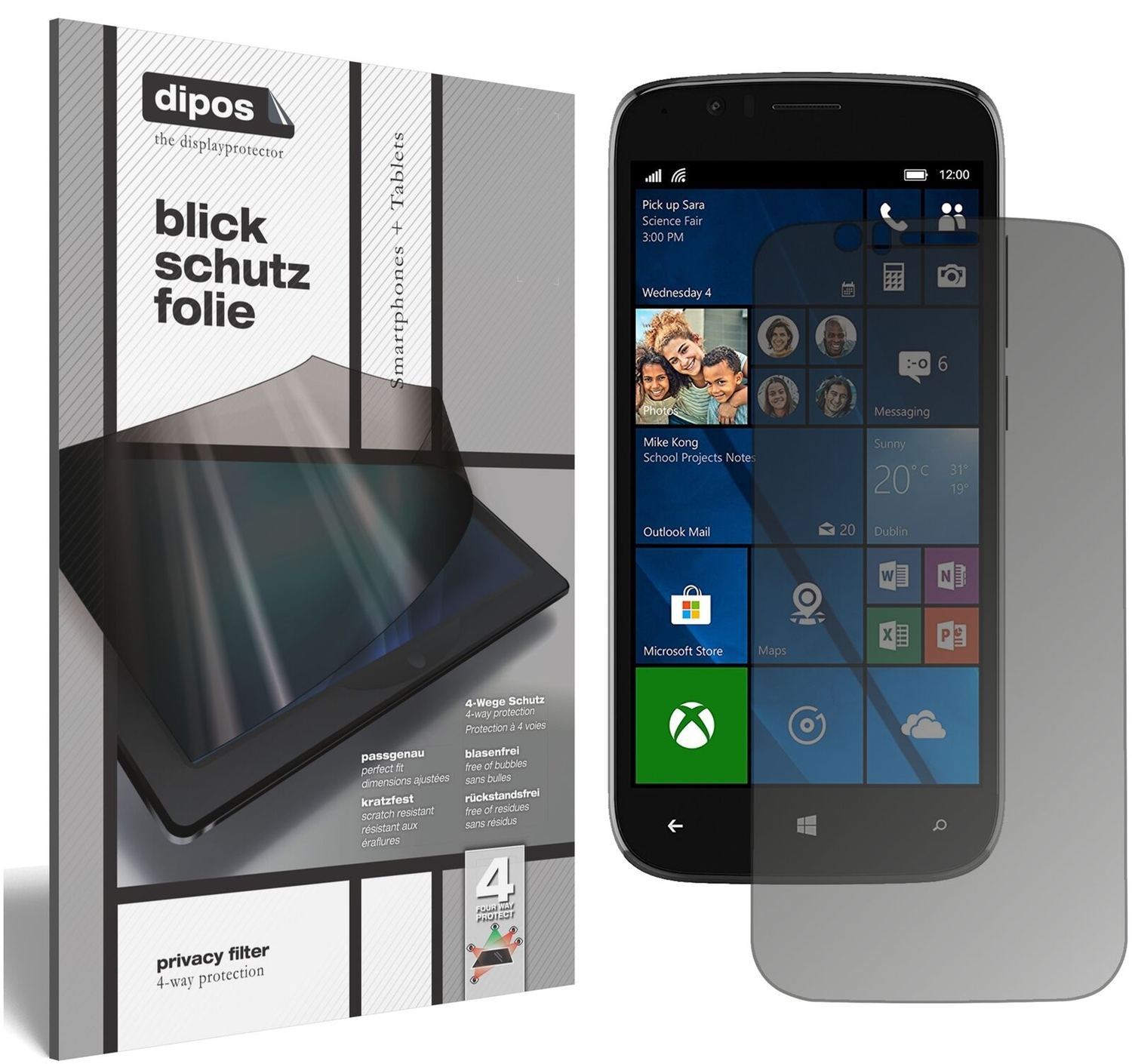 Blickschutzfolie für Wileyfox Pro matt Schutzfolie (2)