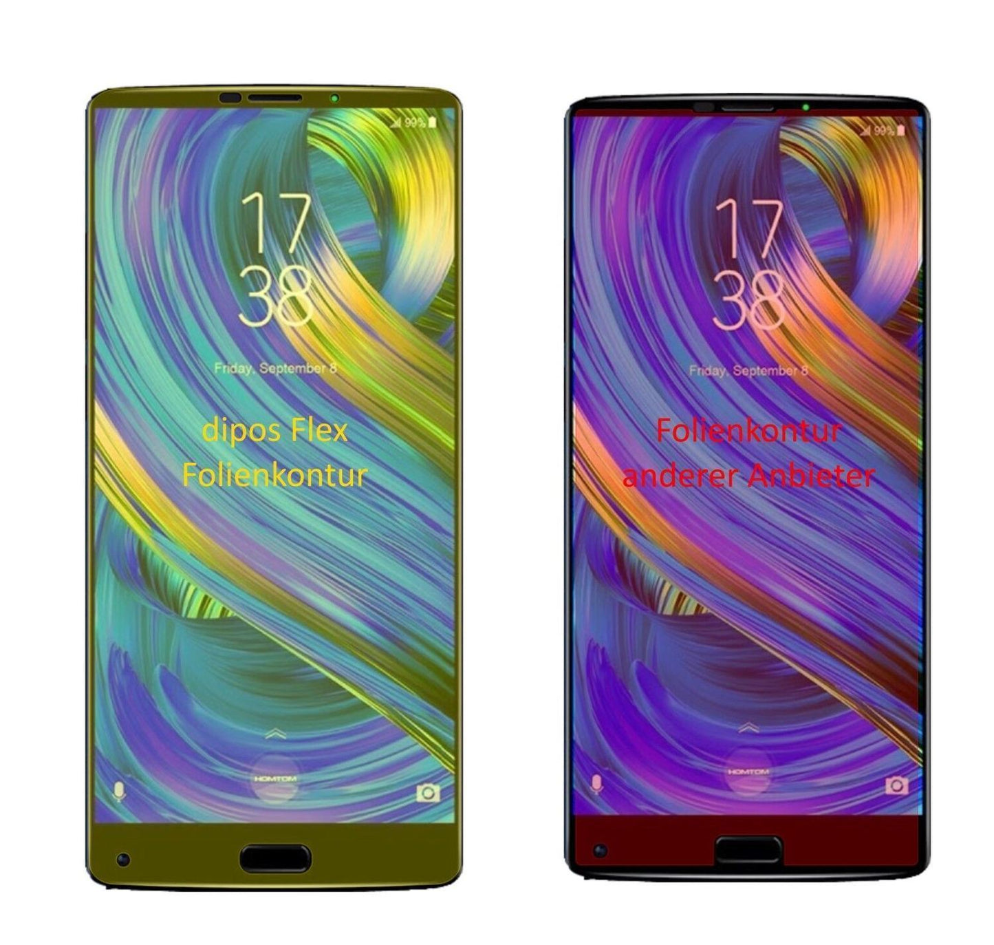 2x 3D Full Cover Schutzfolie für HOMTOM S9 Plus (2)