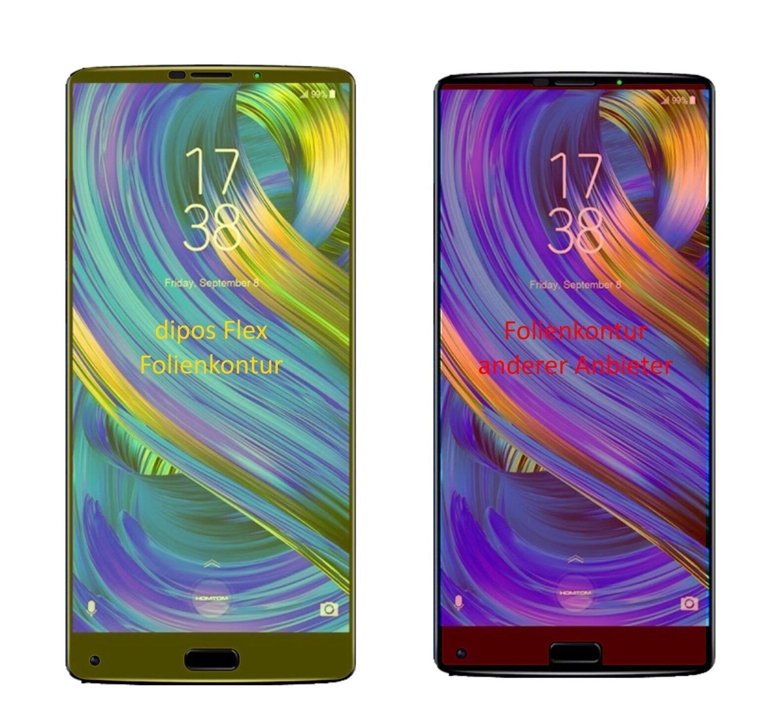 2x 3D Full Cover Schutzfolie für HOMTOM S9 Plus (2)