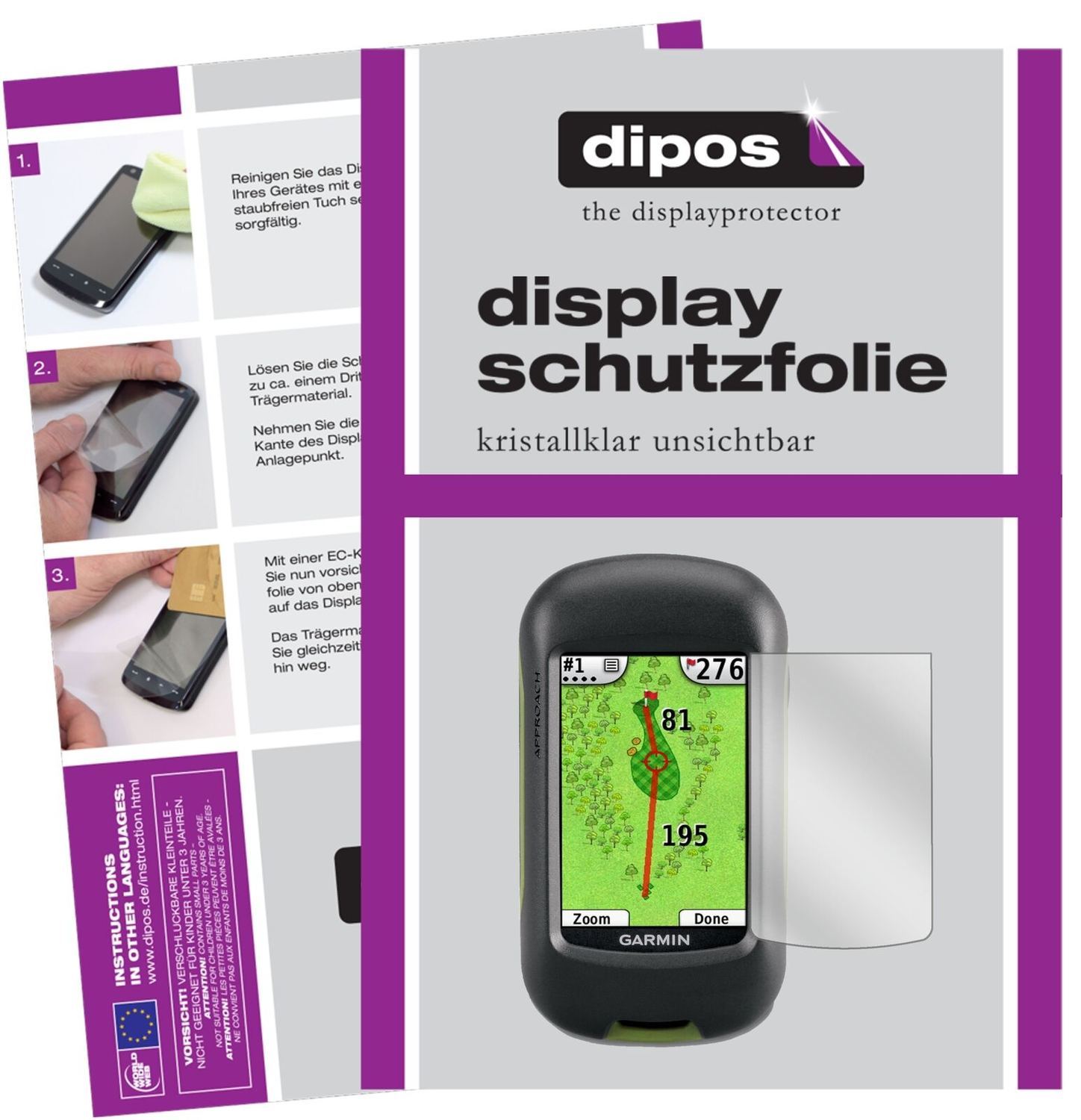 2x Schutzfolie klar für Garmin Approach G3 Display (2)
