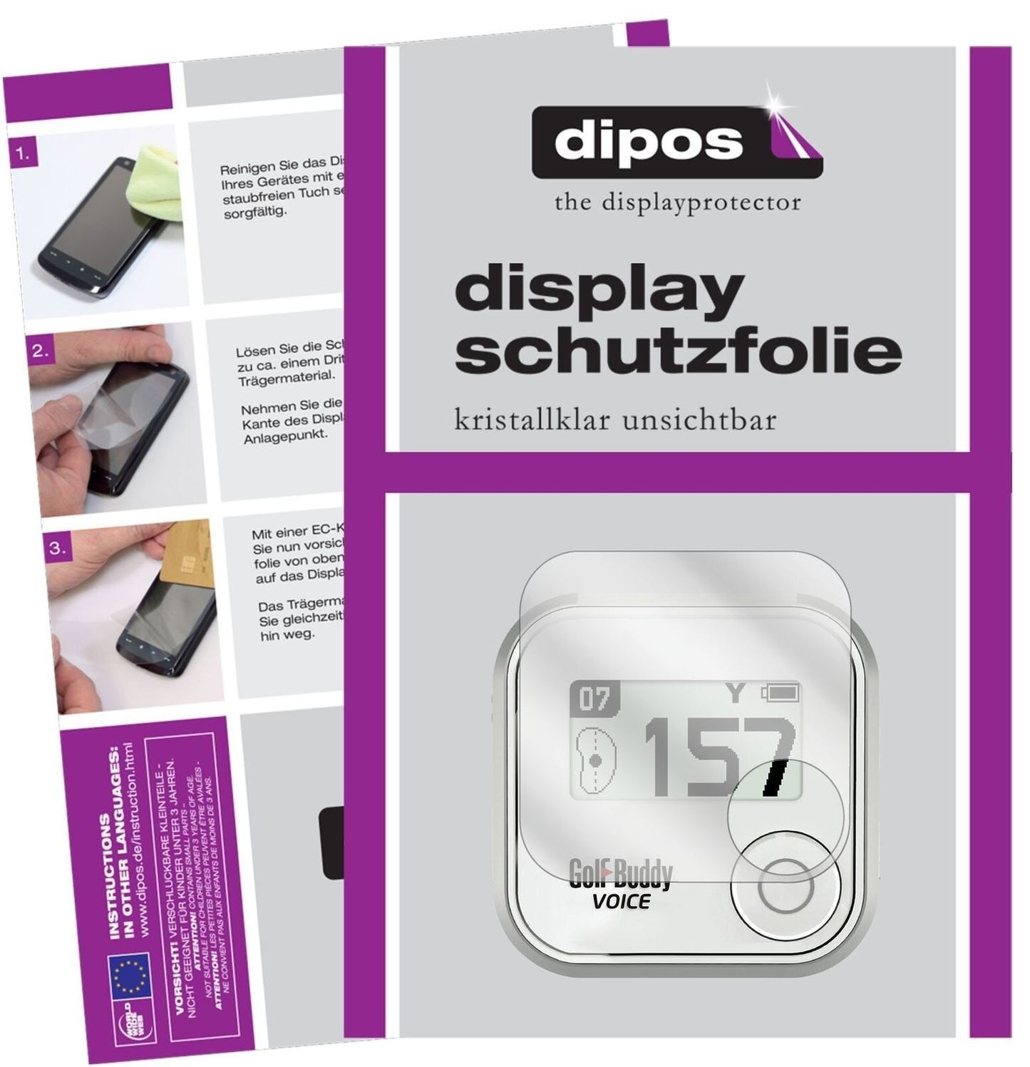 5x Schutzfolie klar für Golfbuddy Voice Display-Sc (2)