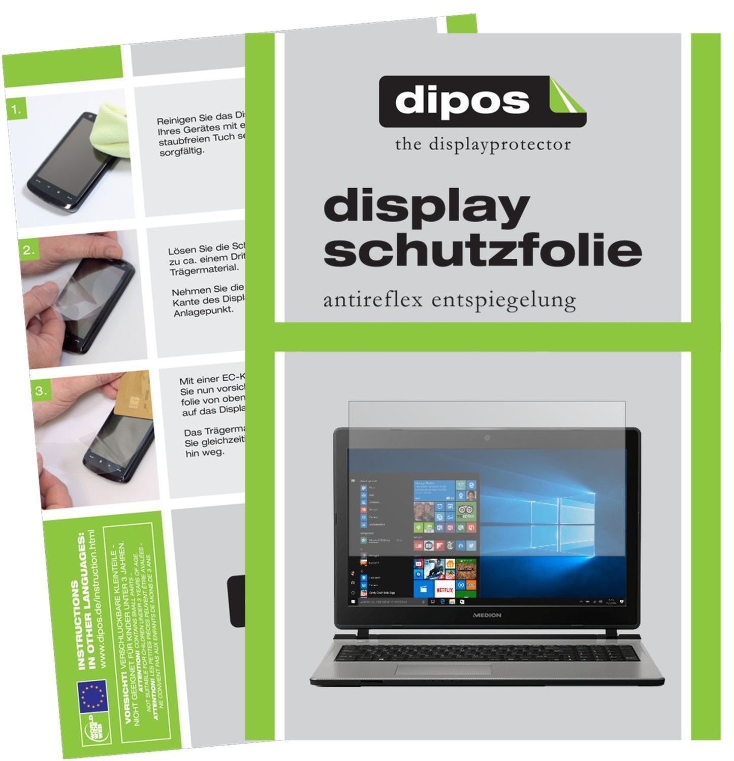 2x Schutzfolie matt für Medion Akoya E6436 Display (1)