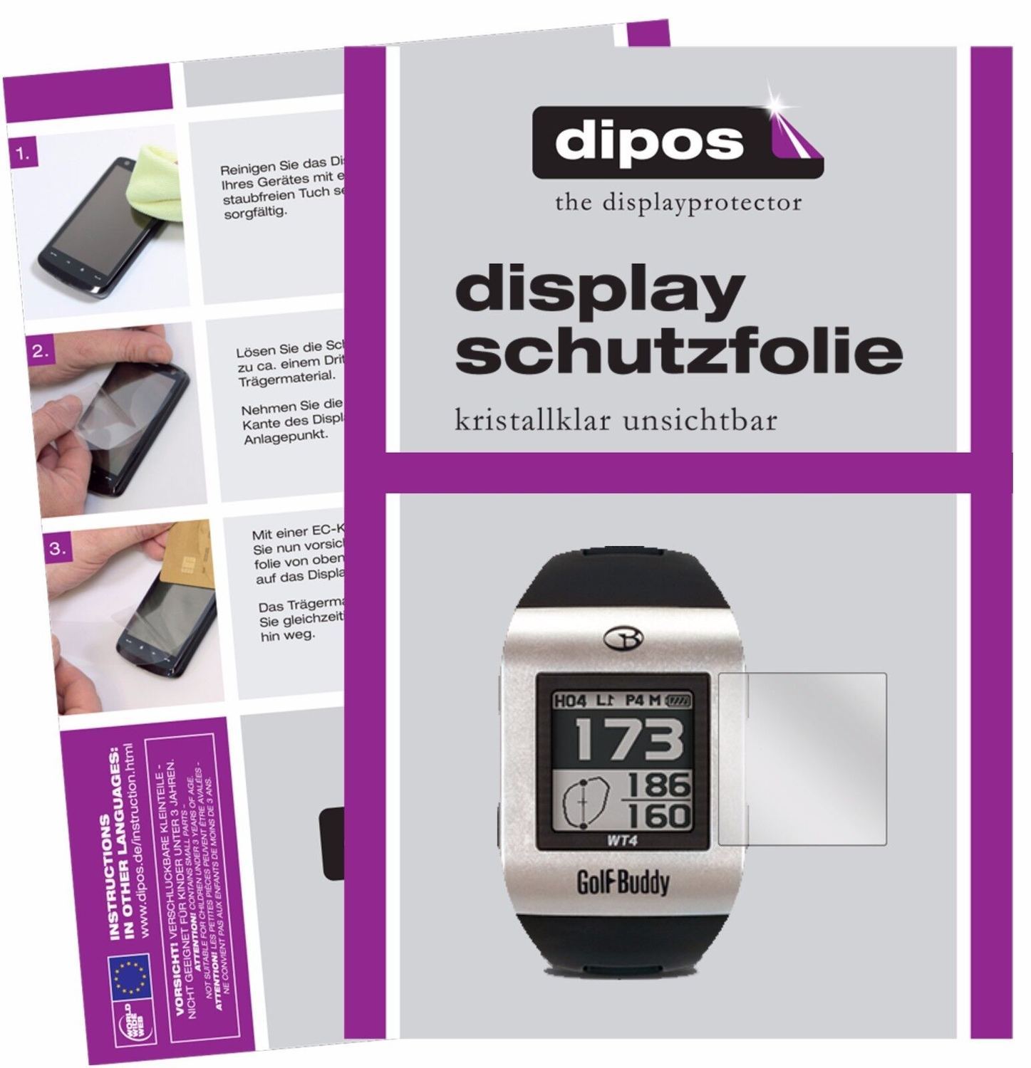 5x Schutzfolie klar für Golfbuddy WT4 Display-Schu (2)