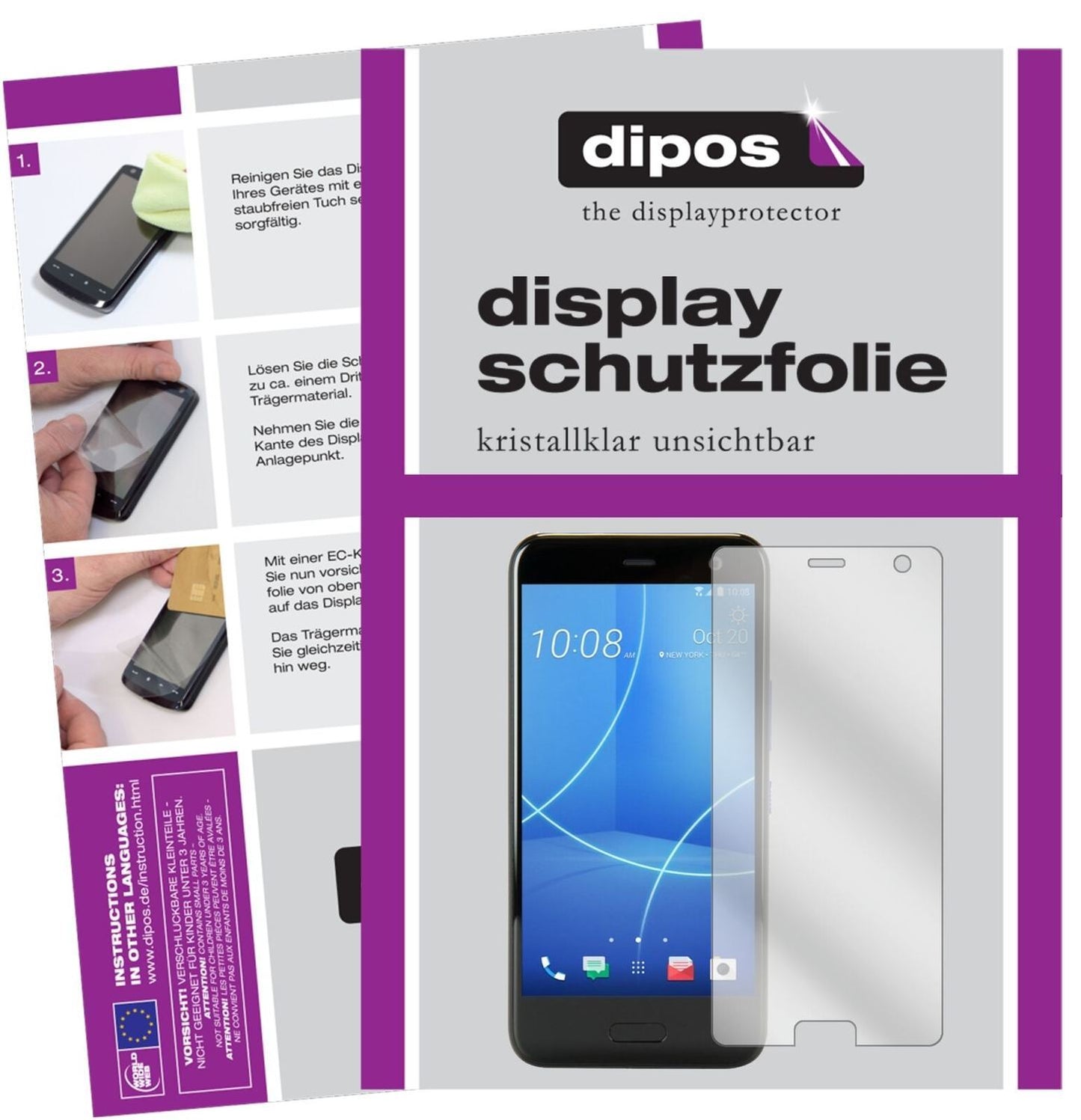 5x Schutzfolie klar für HTC U11 Life Display-Schut (2)