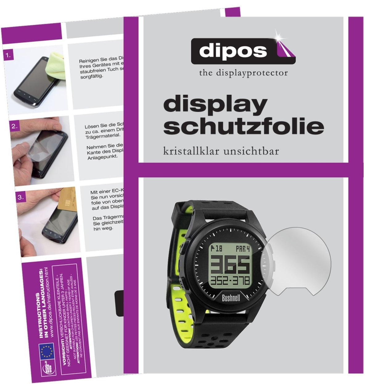 6x Schutzfolie klar für Bushnell Golf 2017 Neo iON (1)