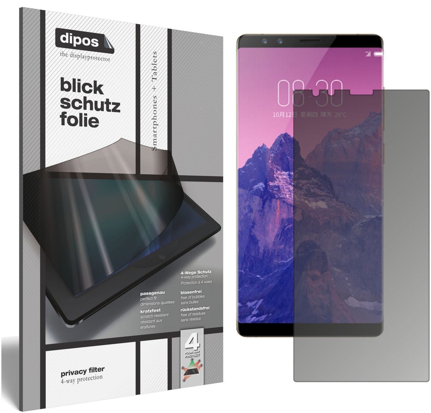 Blickschutzfolie für ZTE Nubia Z17S matt Schutzfol (1)