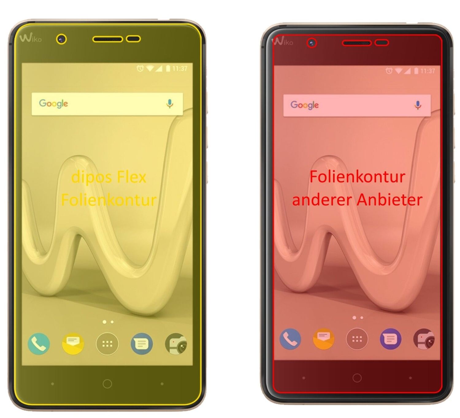 3x 3D Full Cover Schutzfolie für Wiko Harry (3)