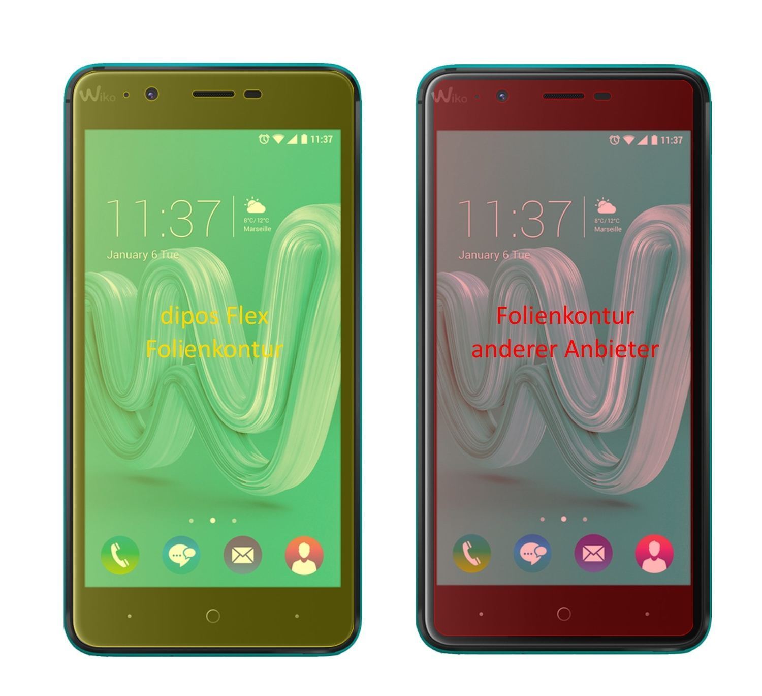 3x 3D Full Cover Schutzfolie für Wiko Kenny (2)