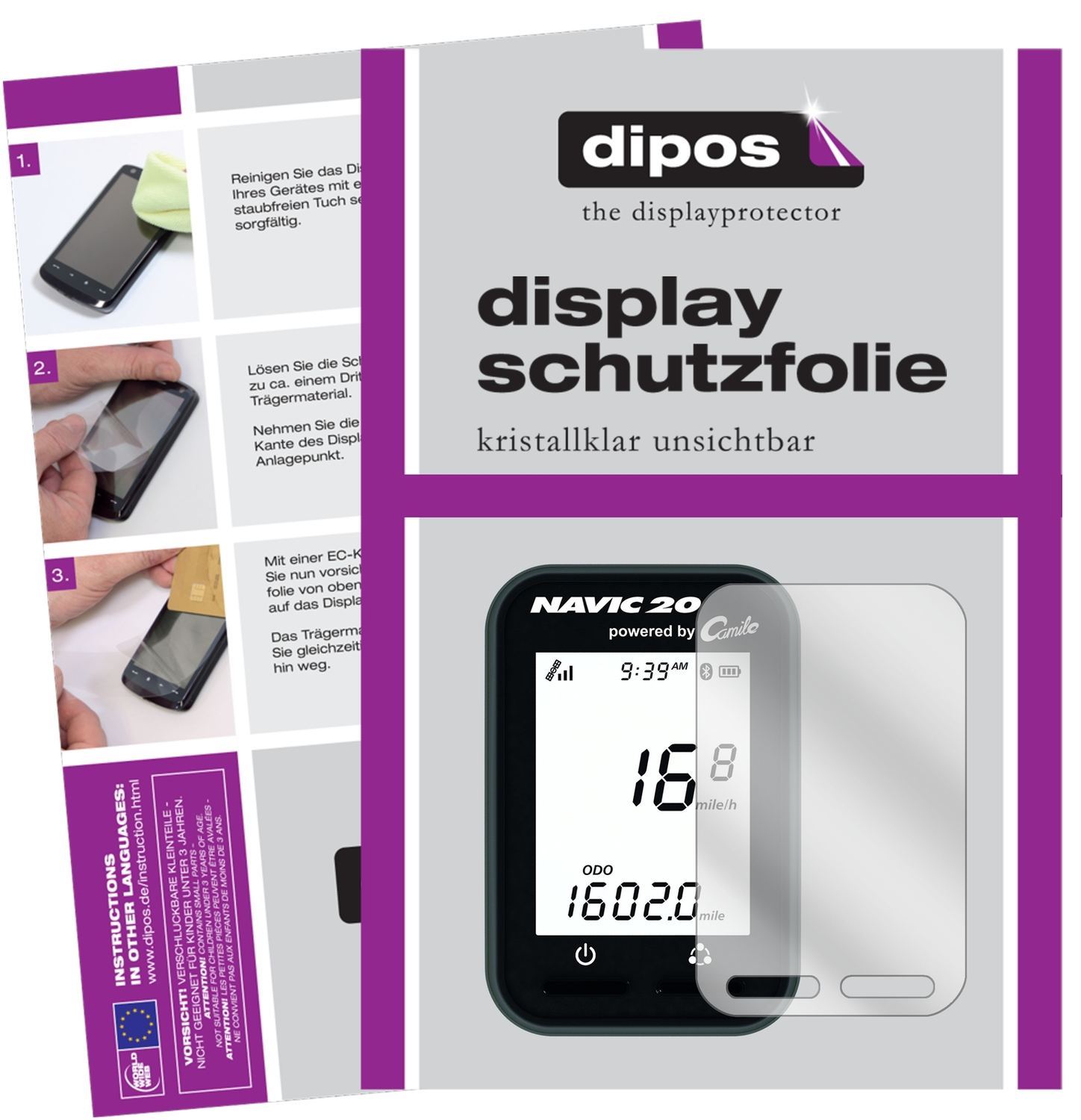 3x Schutzfolie klar für Ciclosport Ciclo Navic 20  (1)
