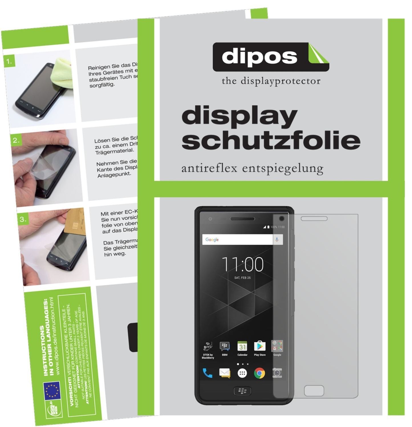 6x Schutzfolie matt für Blackberry Motion Display- (1)