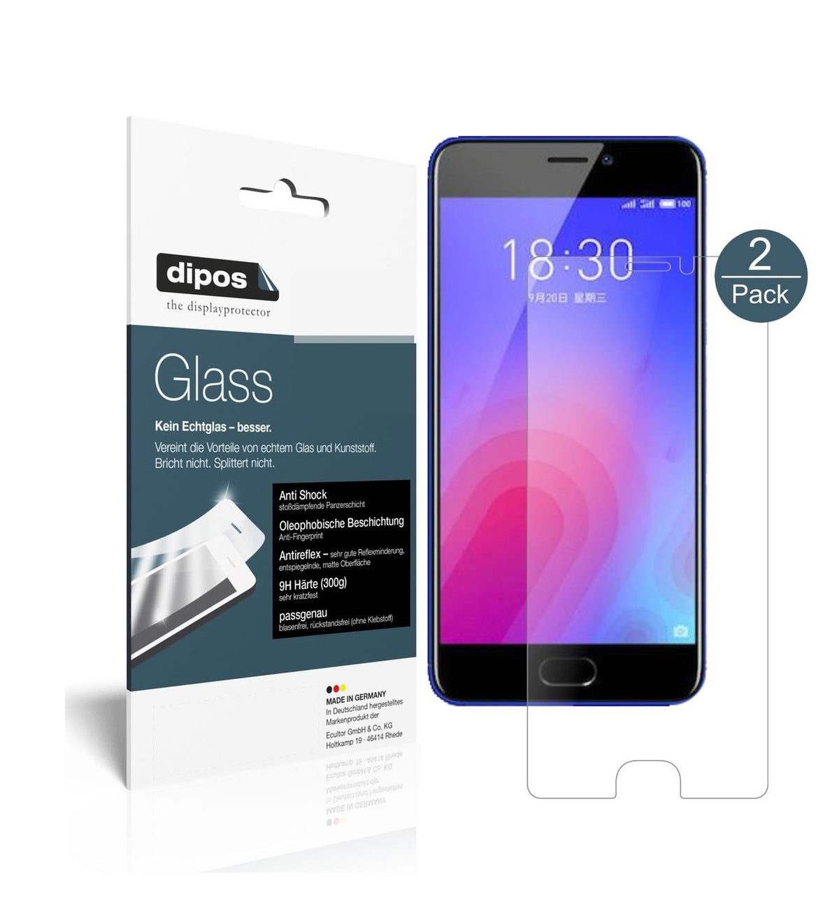 2x 9H Schutzfolie matt für Meizu M6 Panzerfolie (1)