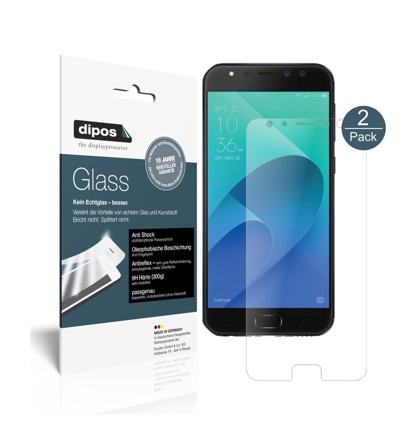 2x 9H Schutzfolie matt für Asus Zenfone 4 Selfie P (1)