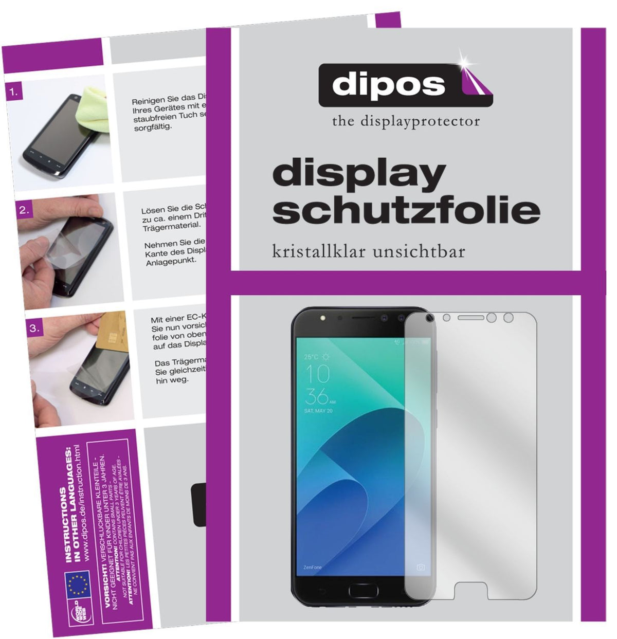 2x Schutzfolie klar für Asus Zenfone 4 Selfie Pro  (1)