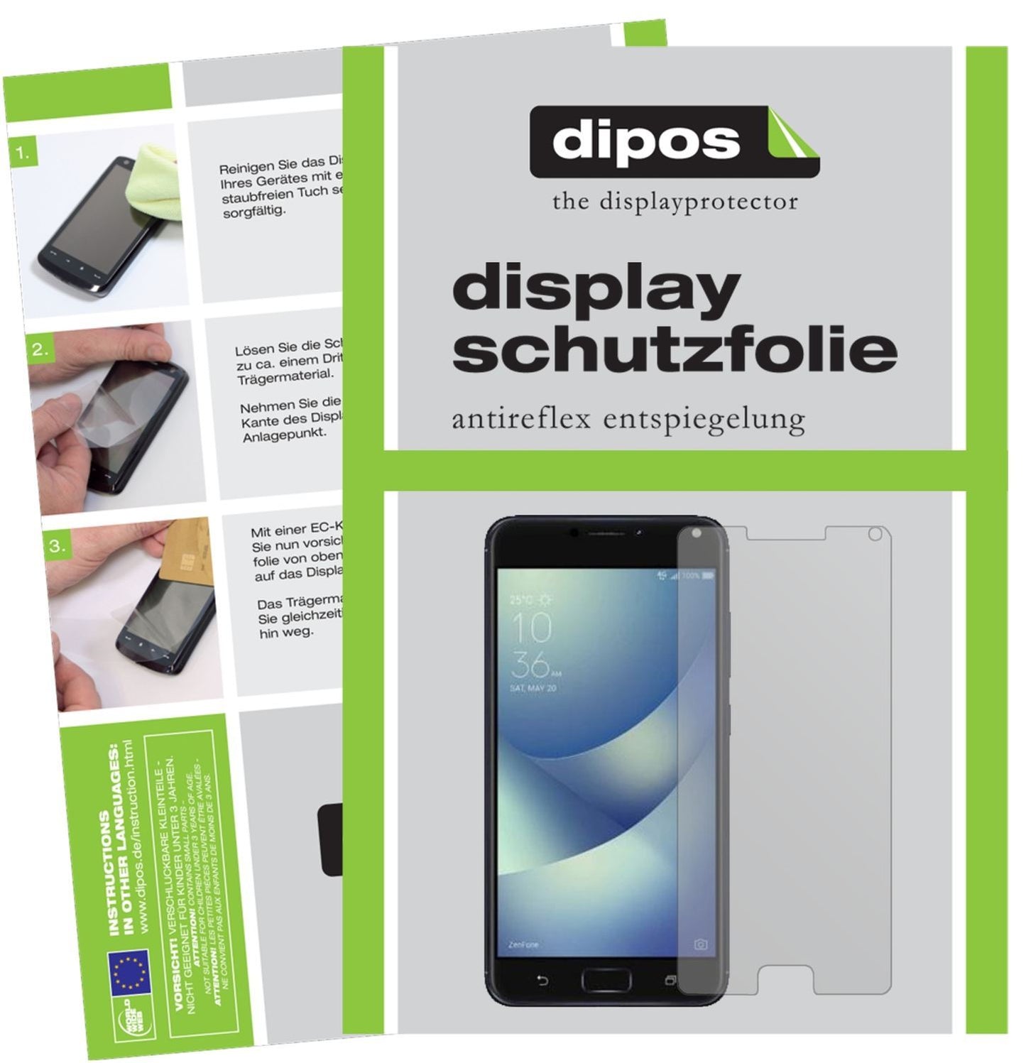 6x Schutzfolie matt für Asus Zenfone 4 ZE554KL Dis (1)