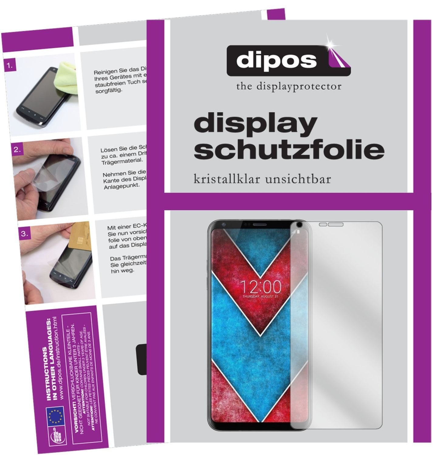 6x Schutzfolie klar für LG V30 Display-Schutzfolie (1)