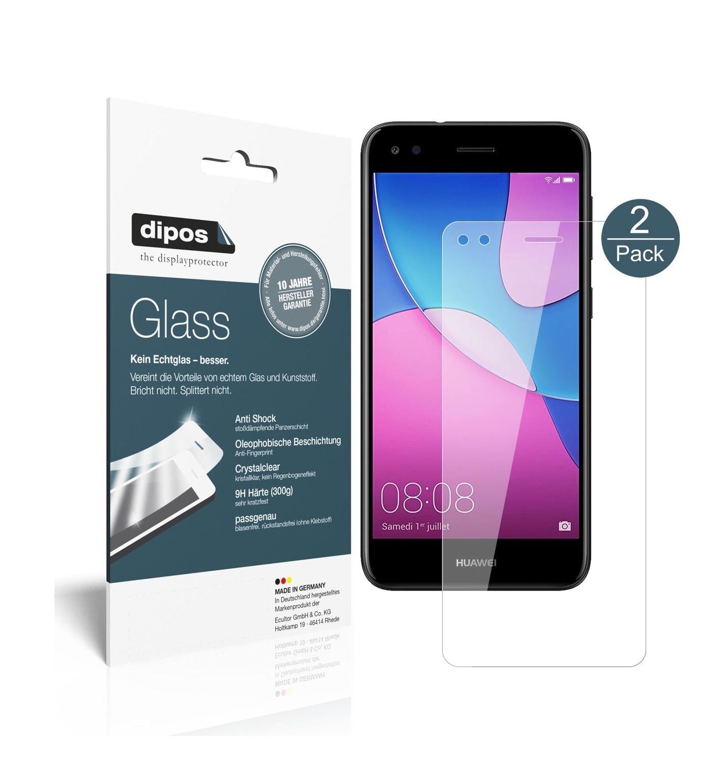 1x 9H Schutzfolie für Huawei Y6 Pro 2017 Panzerfol (2)