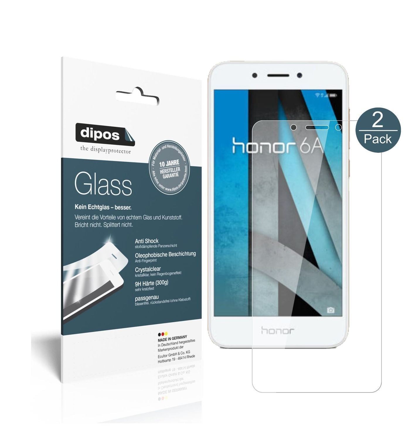 1x 9H Schutzfolie für Huawei Honor 6A Panzerfolie (2)