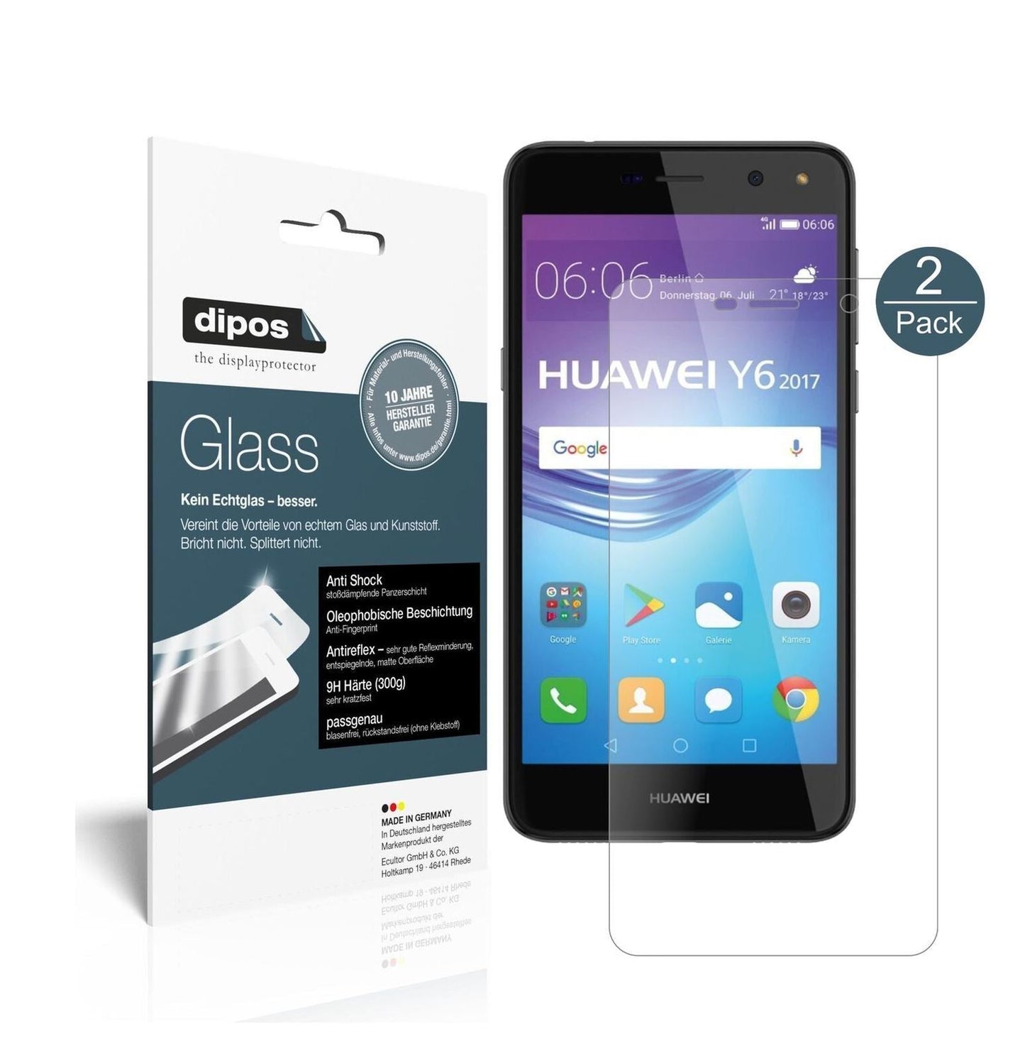 1x 9H Schutzfolie matt für Huawei Y6 (2017) Panzer (2)
