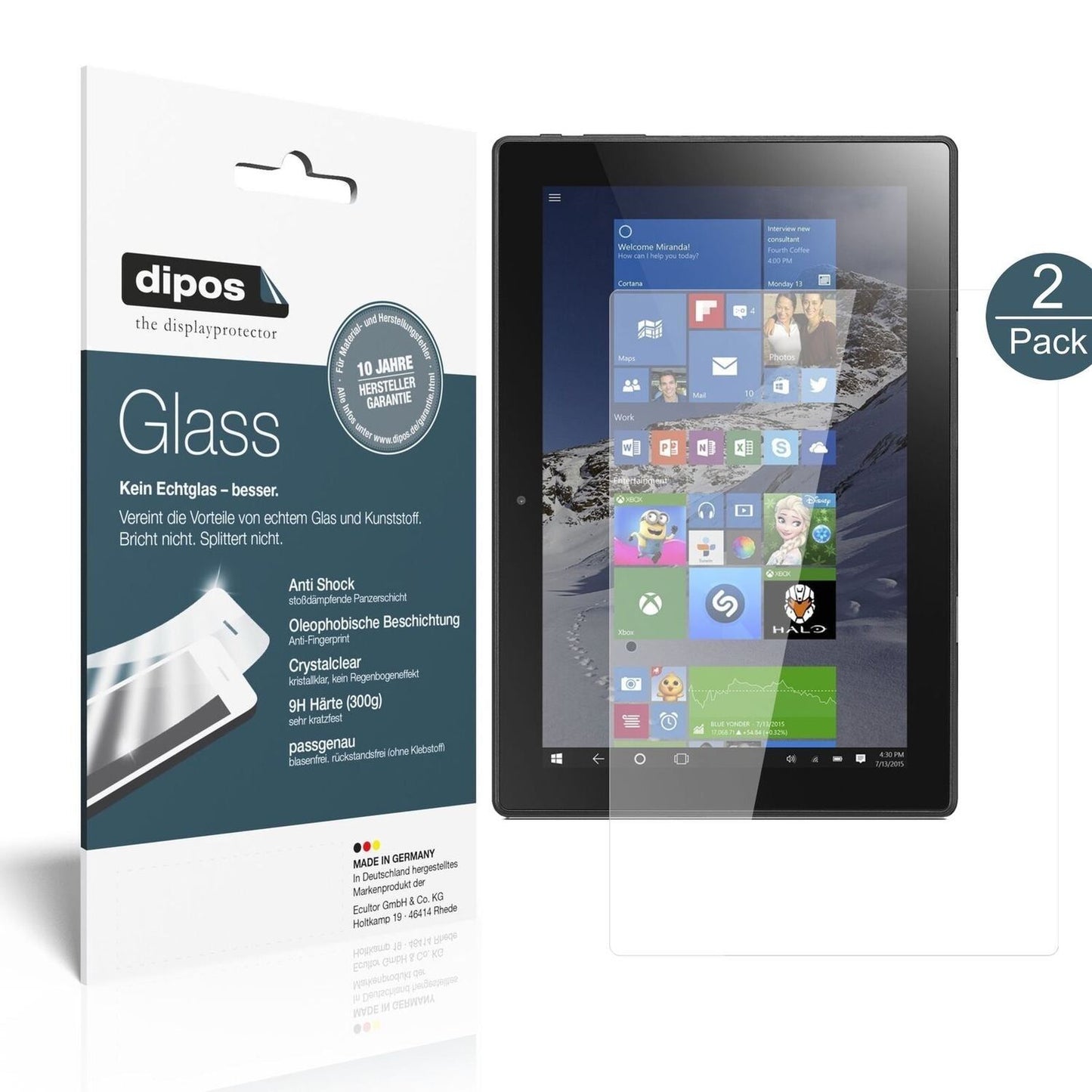 1x 9H Schutzfolie für Lenovo Miix 310 Panzerfolie (2)