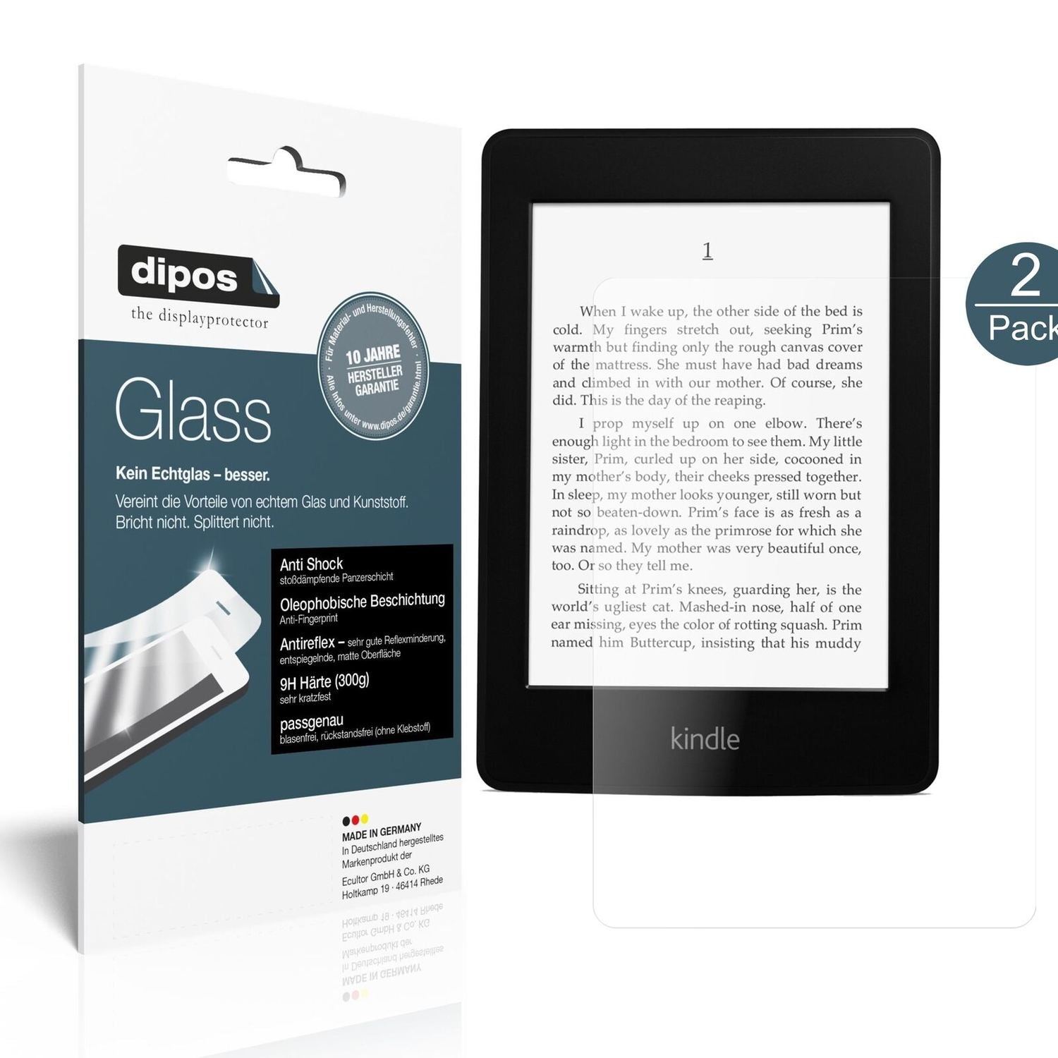 1x 9H Schutzfolie matt für Amazon Kindle Paperwhit (2)