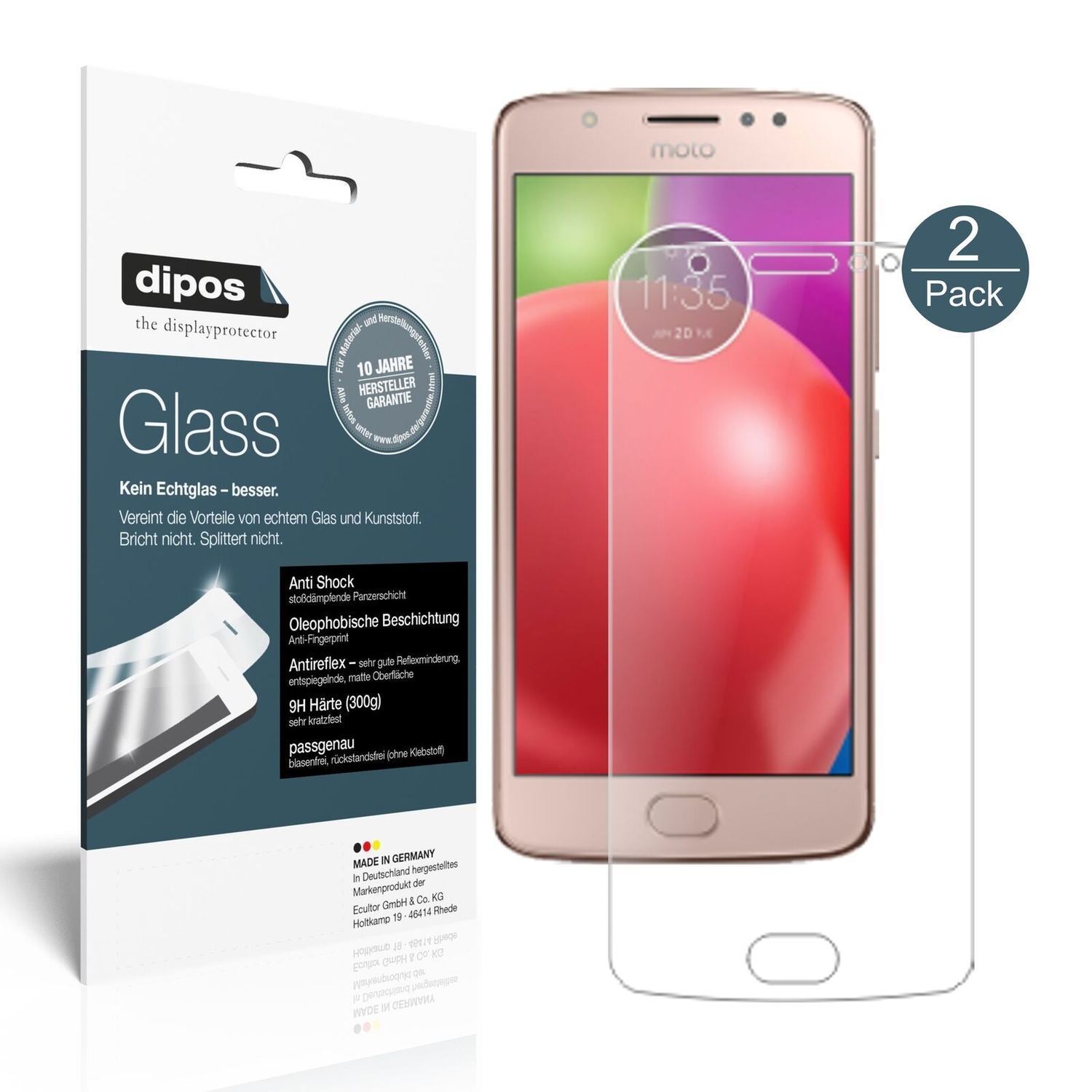1x 9H Schutzfolie matt für Lenovo Moto E4 Panzerfo (2)