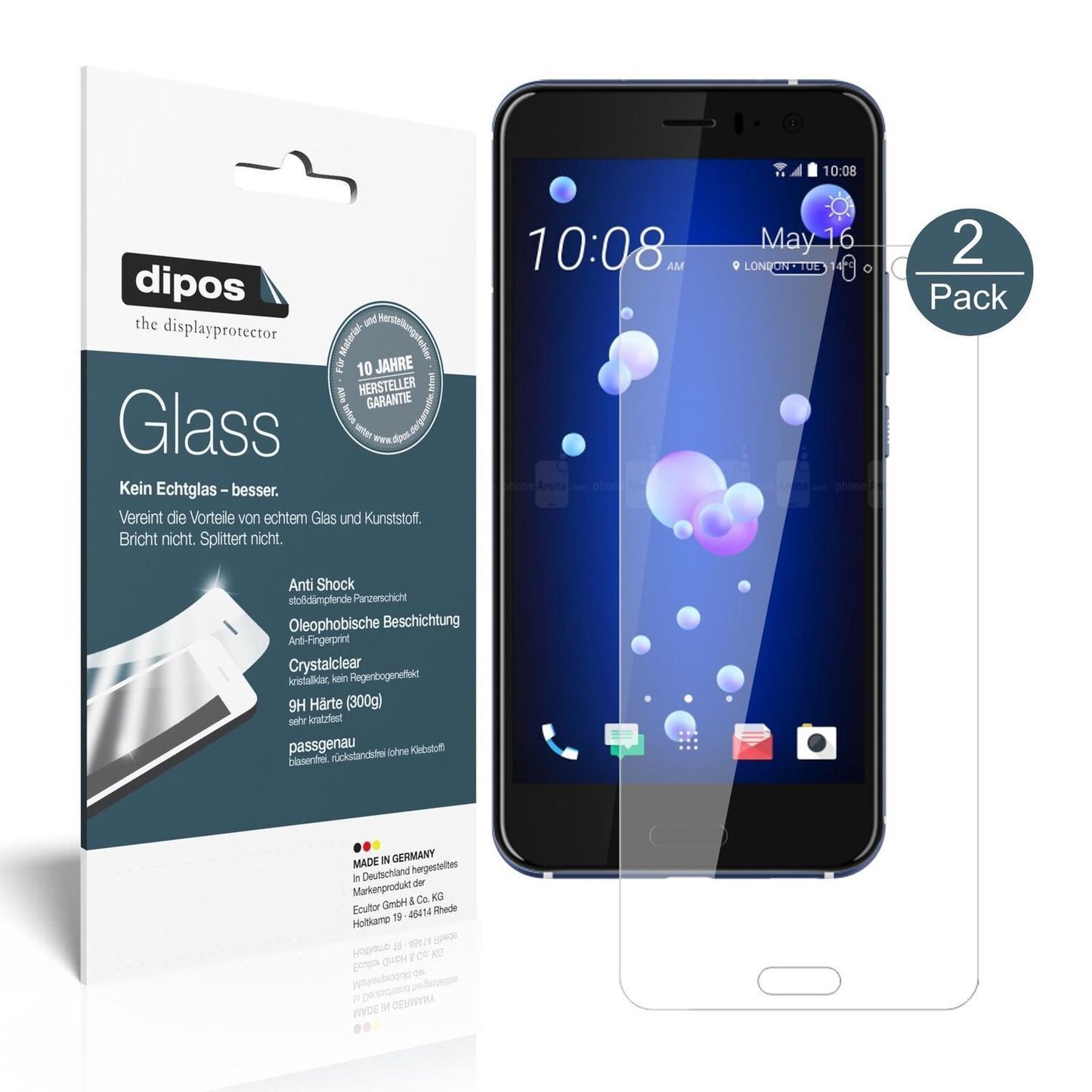 1x 9H Schutzfolie für HTC U11 Panzerfolie (2)