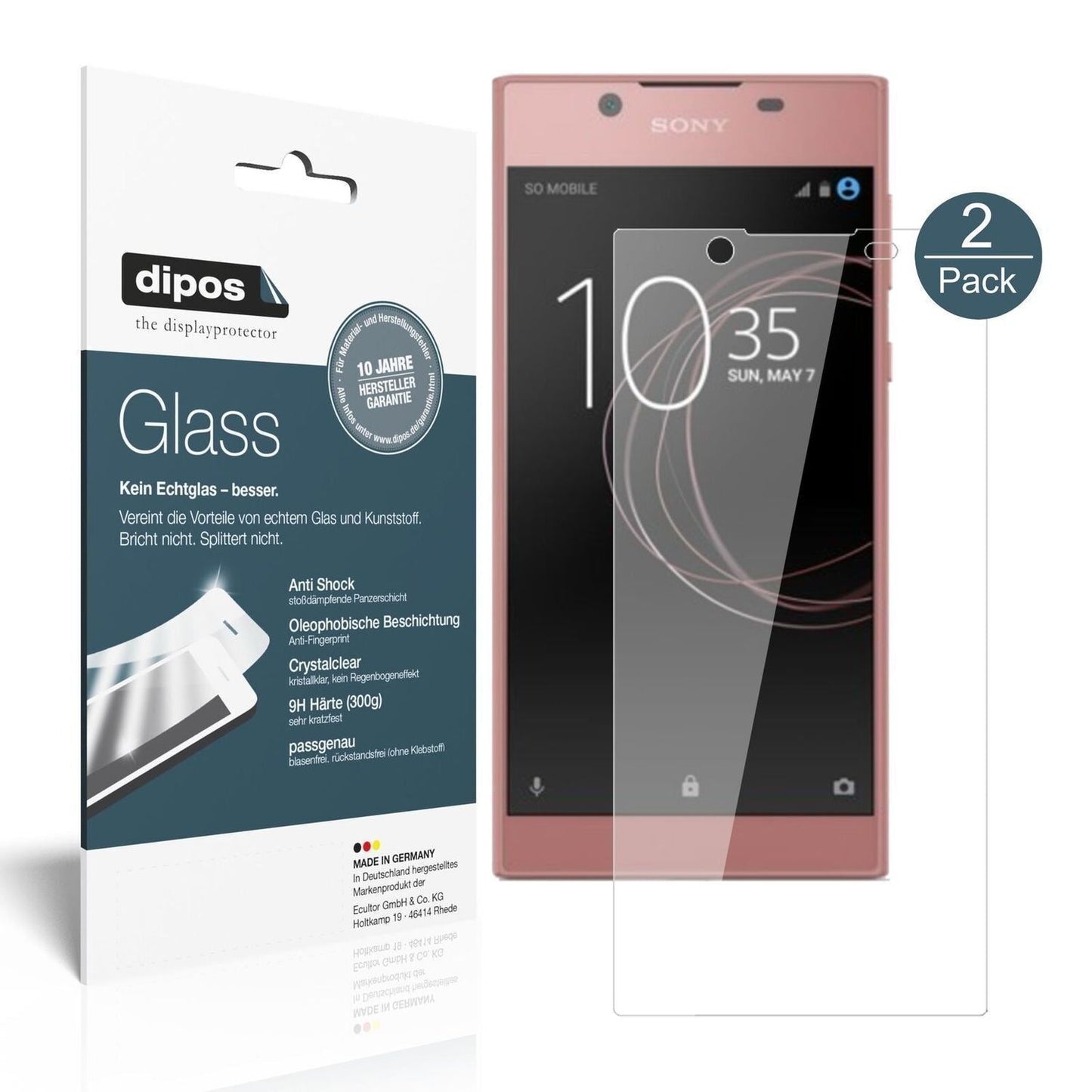 1x 9H Schutzfolie für Sony Xperia L1 Panzerfolie (2)