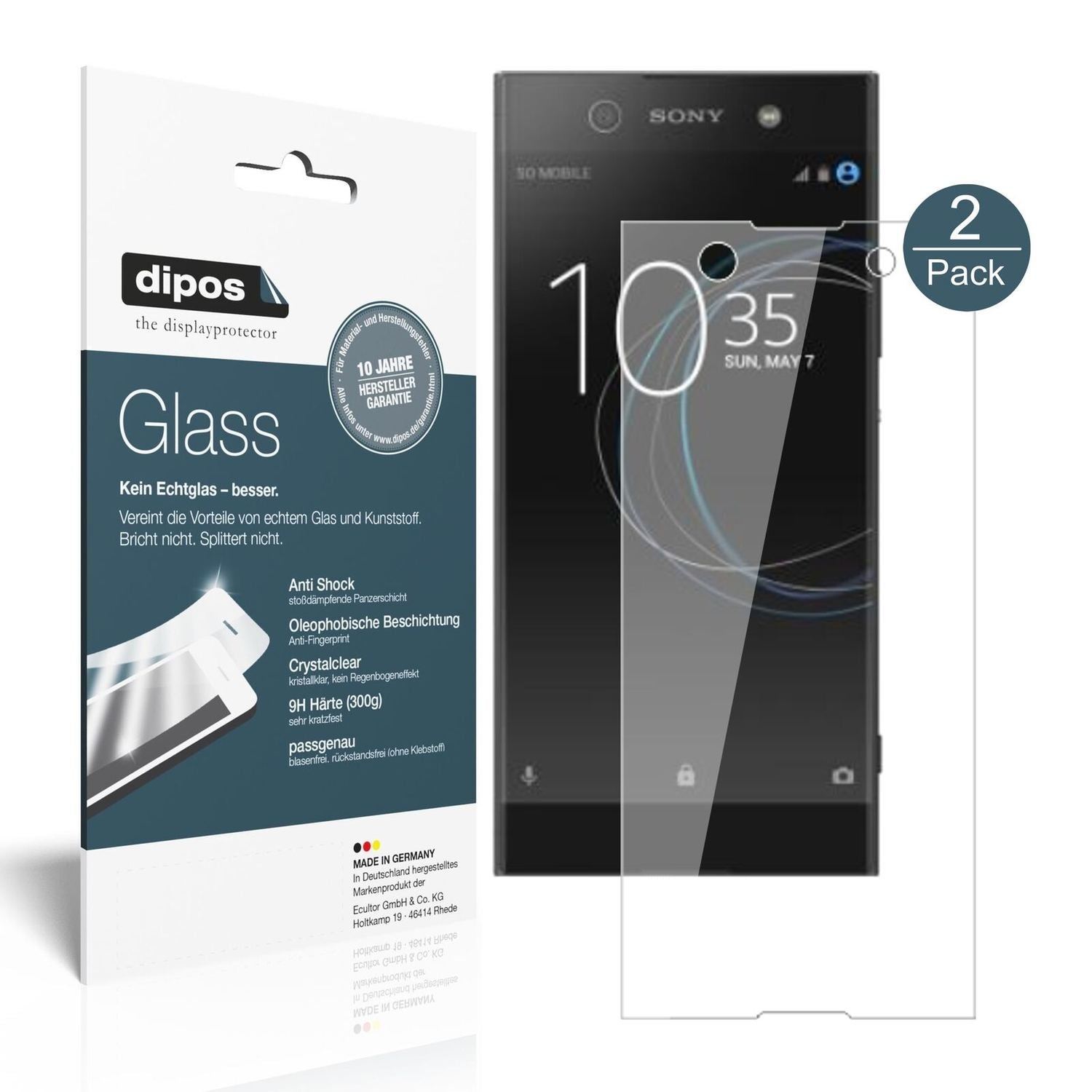 1x 9H Schutzfolie für Sony Xperia XA1 Ultra Panzer (2)