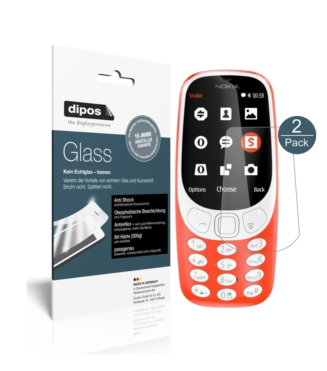 1x 9H Schutzfolie matt für Nokia 3310 Panzerfolie (2)