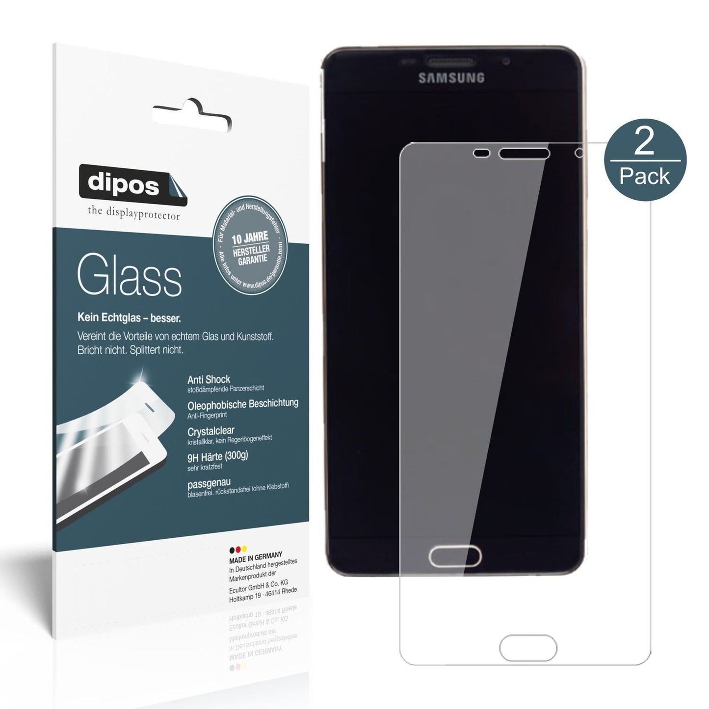 1x 9H Schutzfolie für Samsung Galaxy A9 Pro (SM-A9 (2)