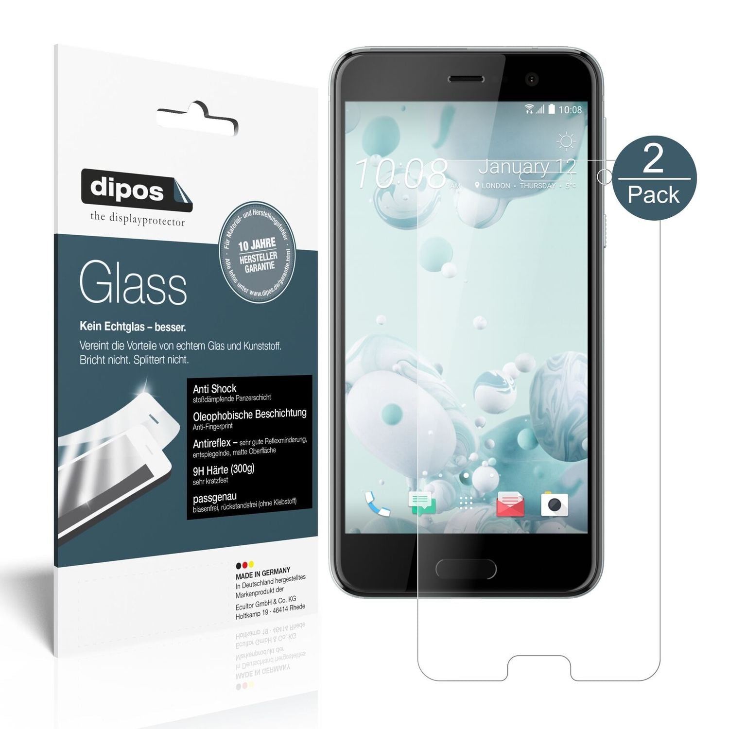 1x 9H Schutzfolie matt für HTC U Play Panzerfolie (2)