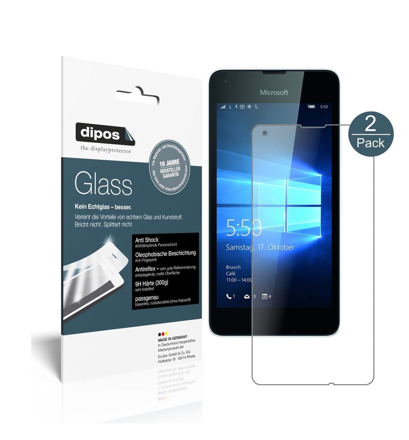 1x 9H Schutzfolie matt für Microsoft Lumia 550 Pan (2)