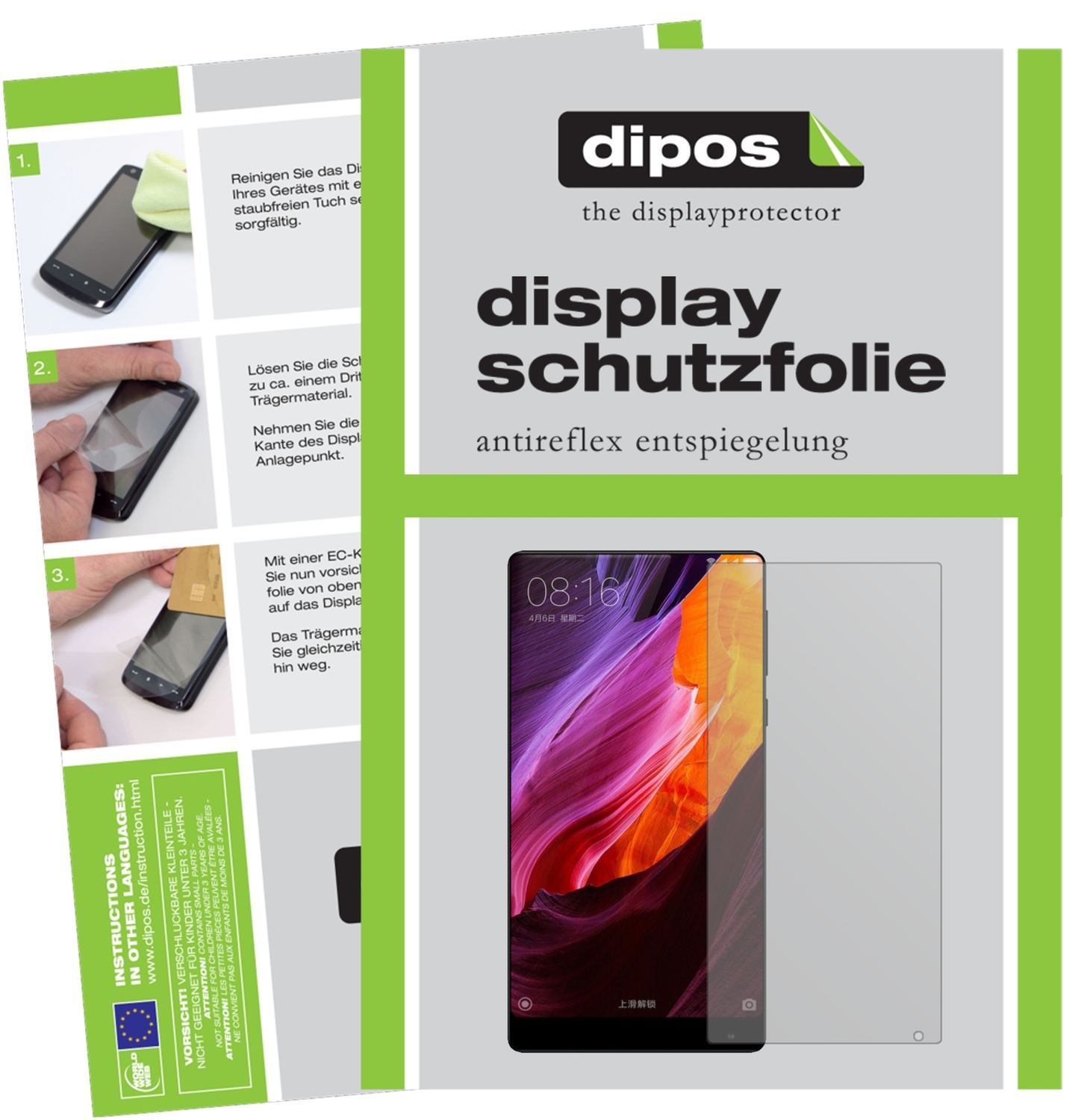 6x Schutzfolie matt für Xiaomi Mi MIX 2 Display-Sc (1)