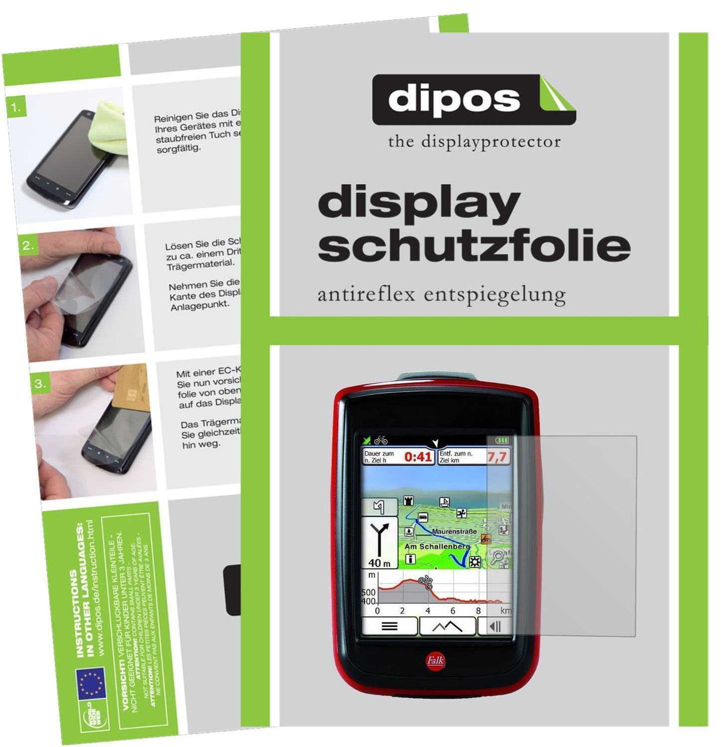 3x Schutzfolie matt für Falk IBEX 32 Display-Schut (1)