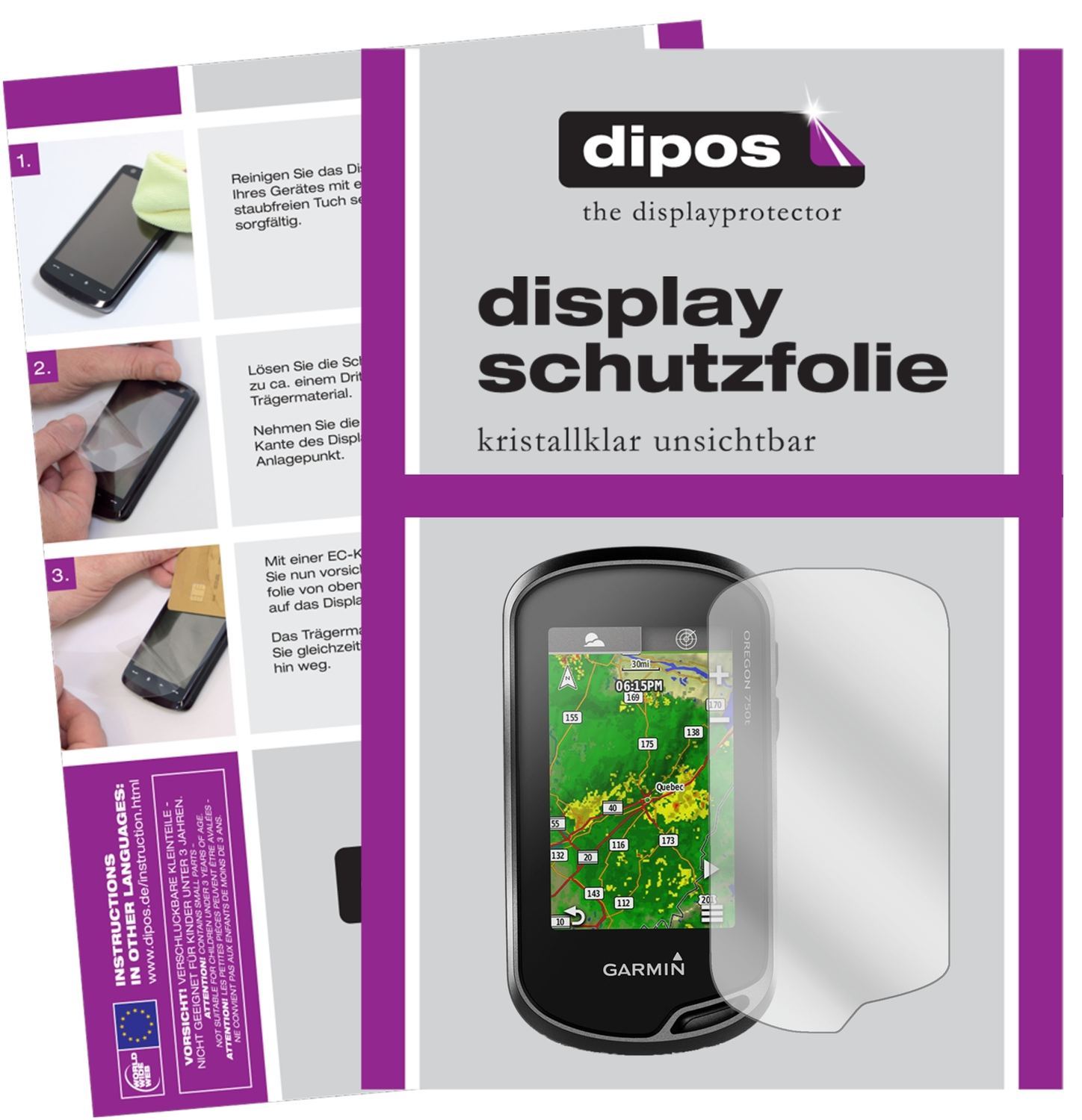 3x Schutzfolie klar für Garmin Oregon 700 Display- (1)