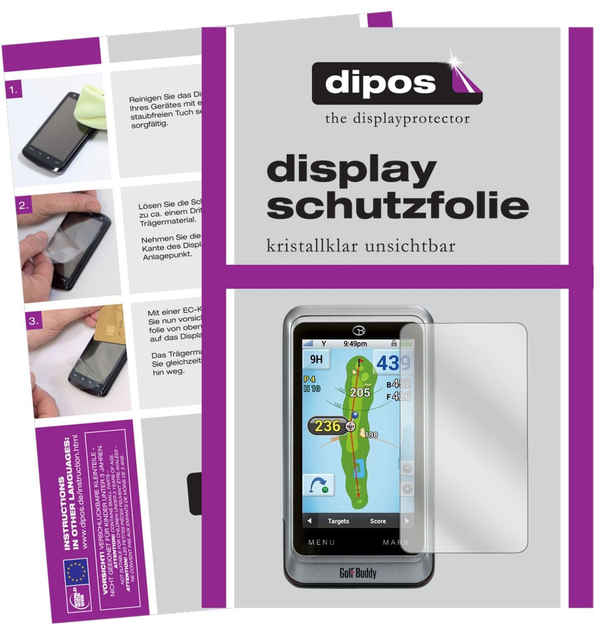 6x Schutzfolie klar für Golfbuddy Platinum PT4 Dis (1)