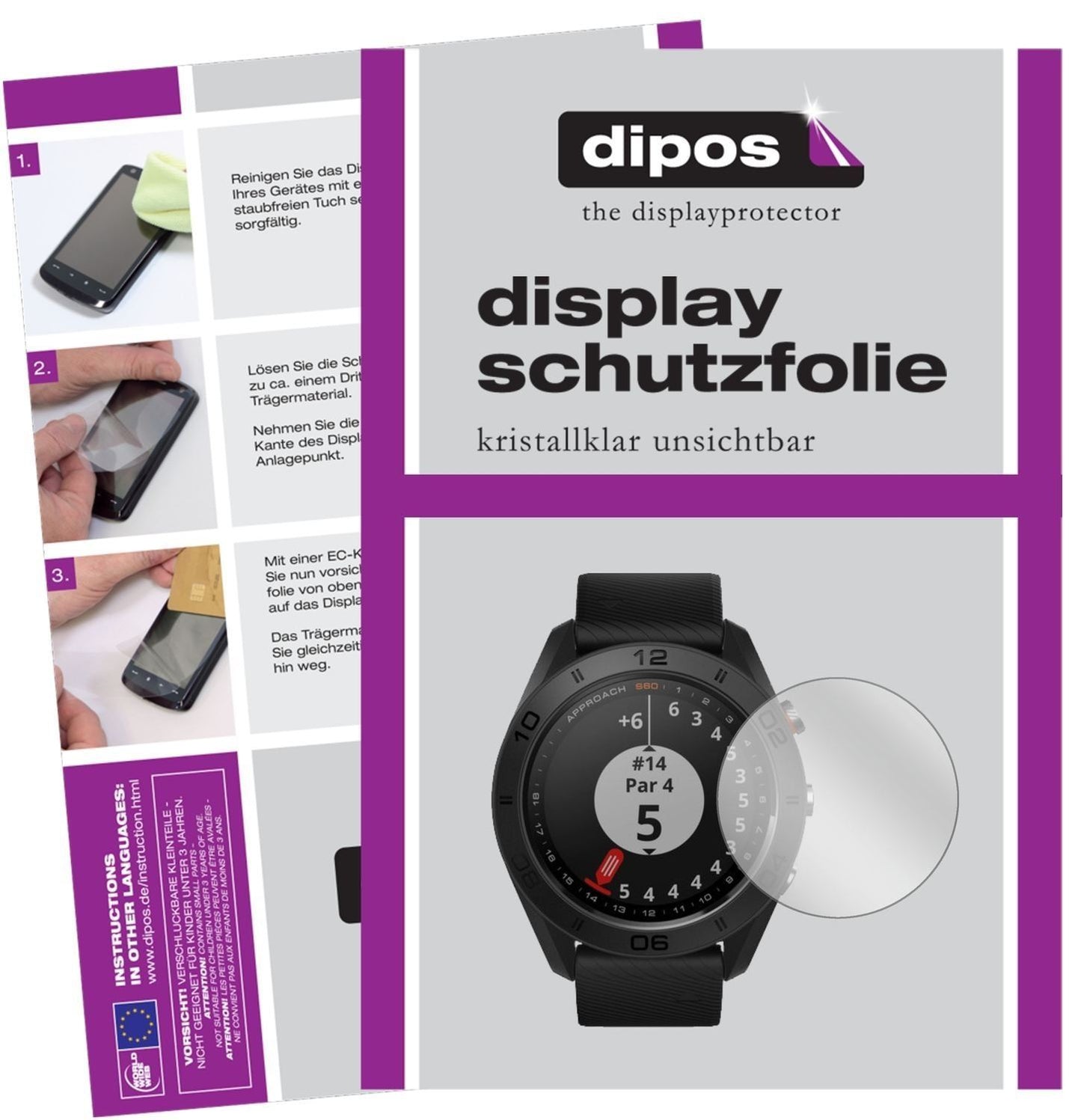 6x Schutzfolie klar für Garmin Approach S60 Displa (1)