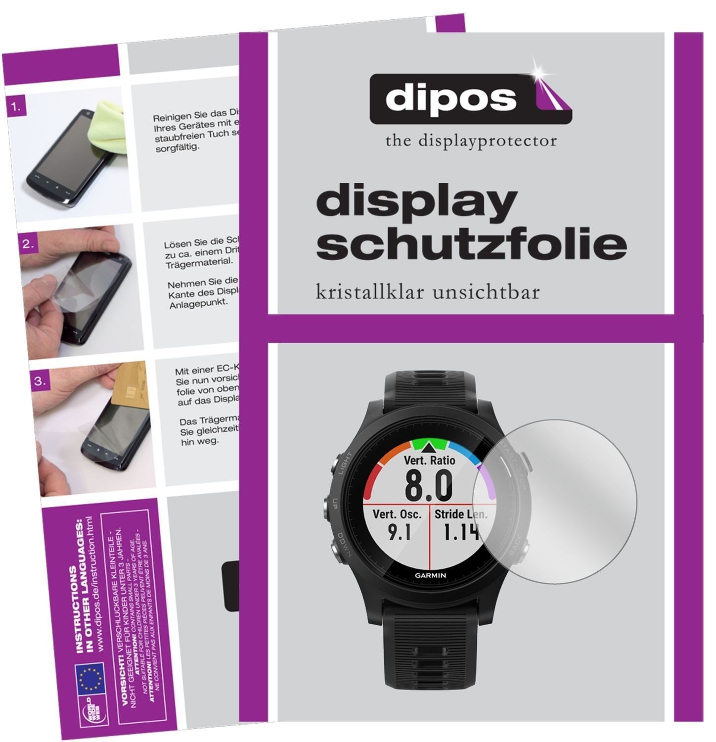 6x Schutzfolie klar für Garmin Forerunner 935 Disp (1)