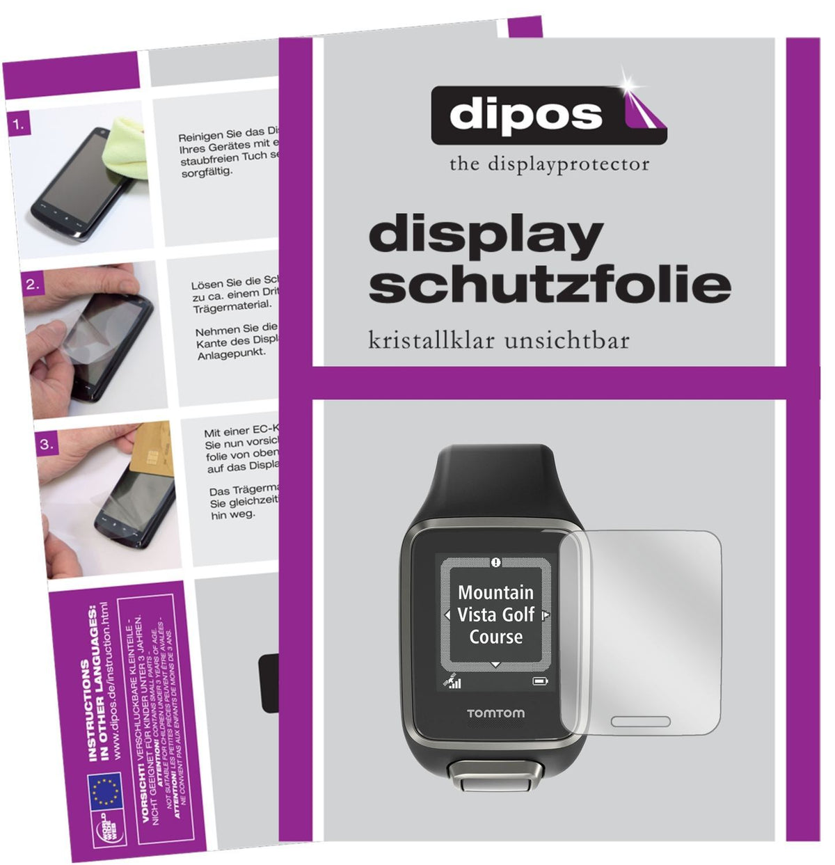 6x Schutzfolie klar für TomTom Golfer 2 Display-Sc (1)