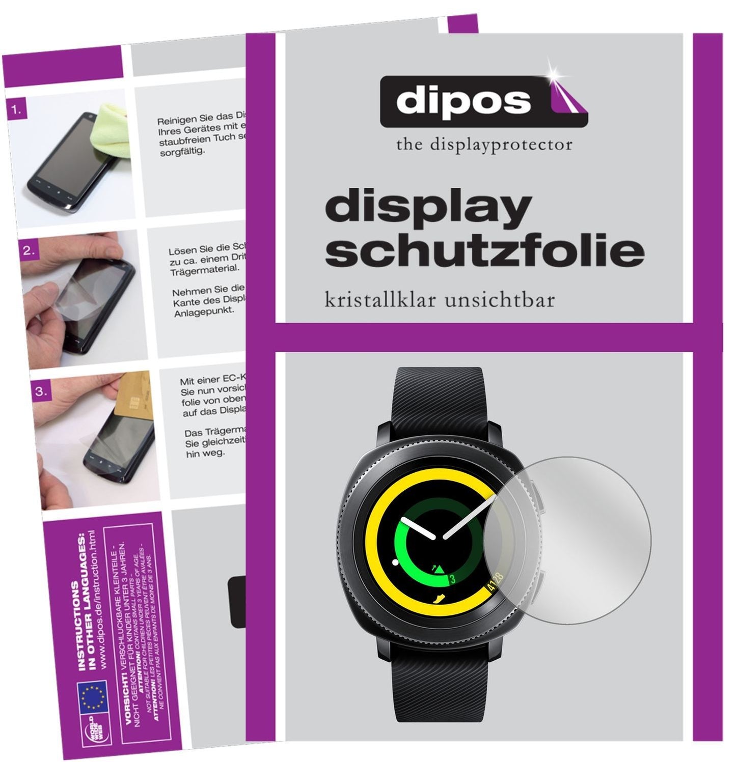 6x Schutzfolie klar für Samsung Gear Sport Display (1)