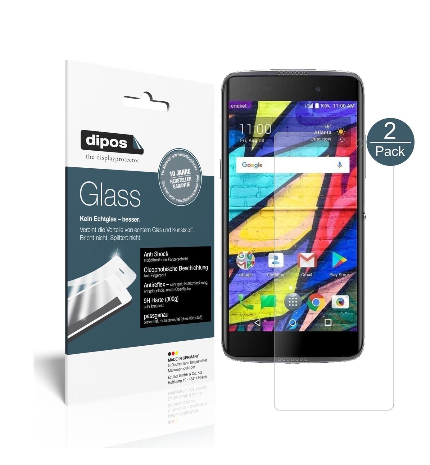 2x 9H Schutzfolie matt für Alcatel Idol 5 Cricket  (1)