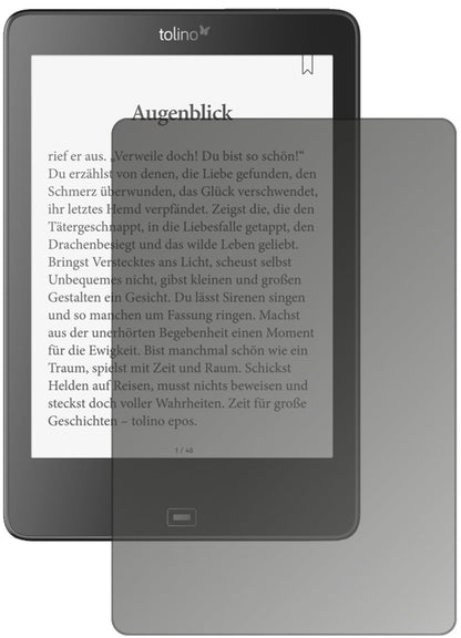 Blickschutzfolie für Tolino Epos eBook Reader matt (2)